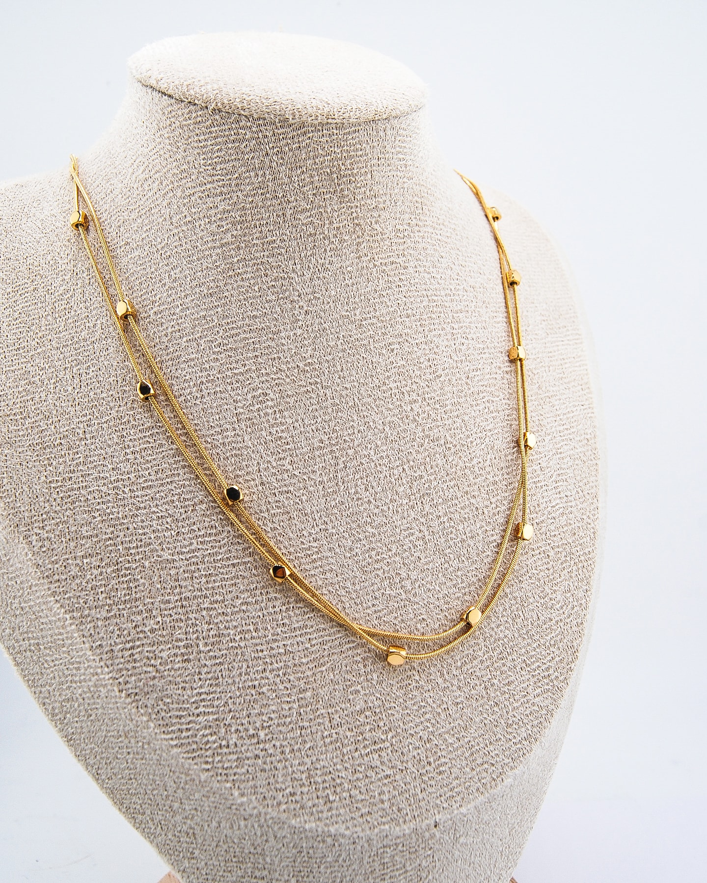 Doppelschicht-Halskette Mit Kugeln