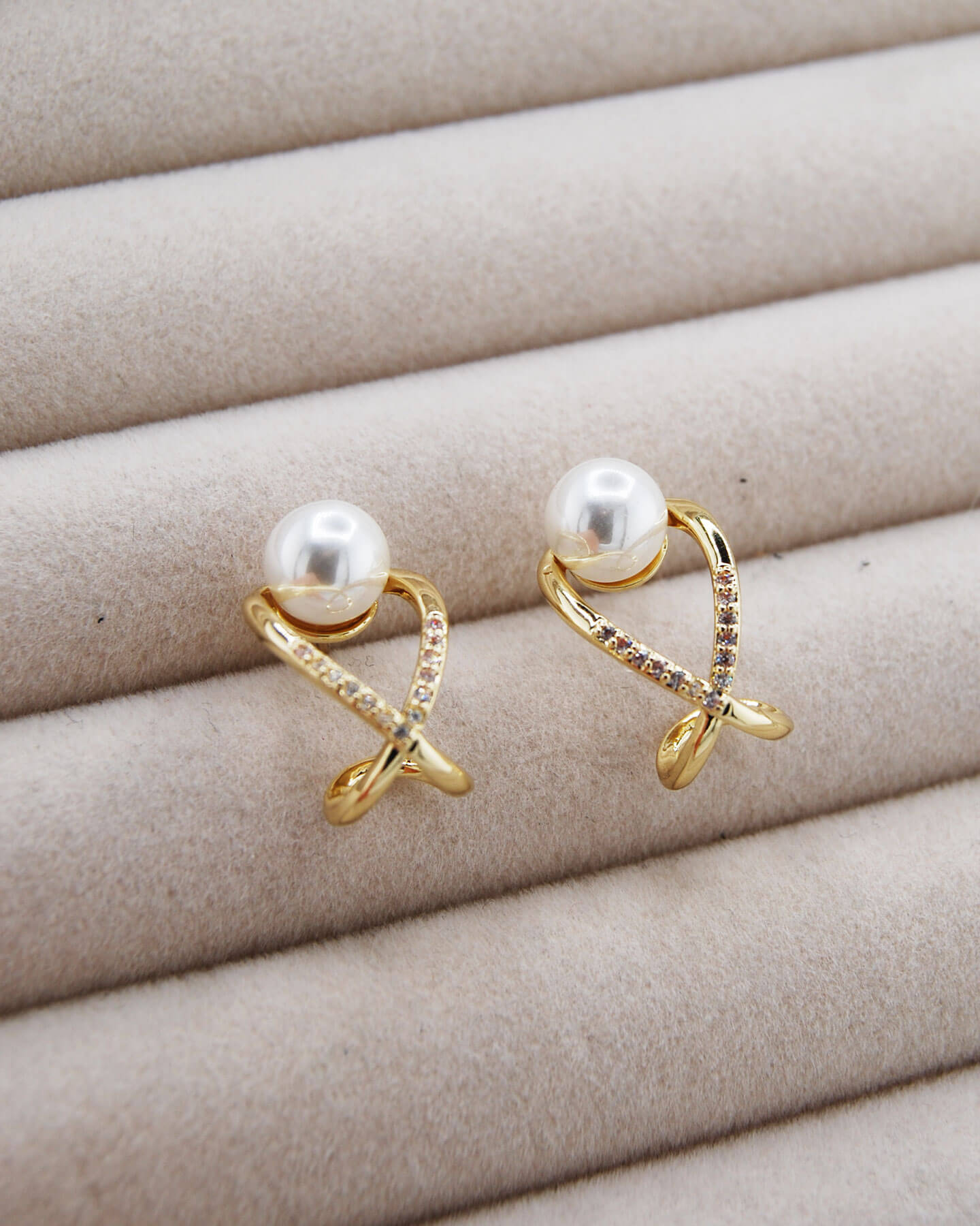 Glänzende Perlen Ohrringe