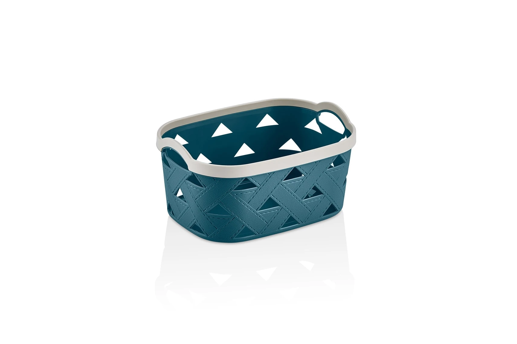 Korb mit Ledermuster LEDER, 2,9 l - Blau
