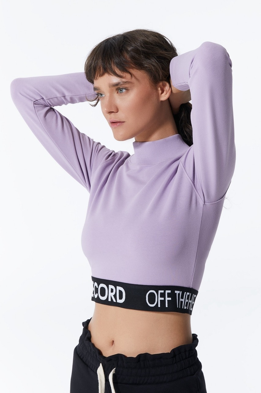 Flieder Damen-Crop mit Taillendetail