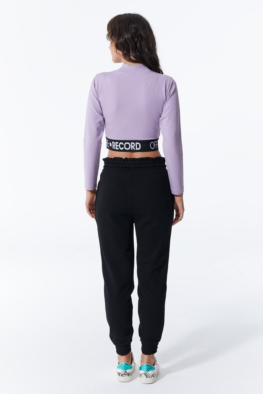 Flieder Damen-Crop mit Taillendetail