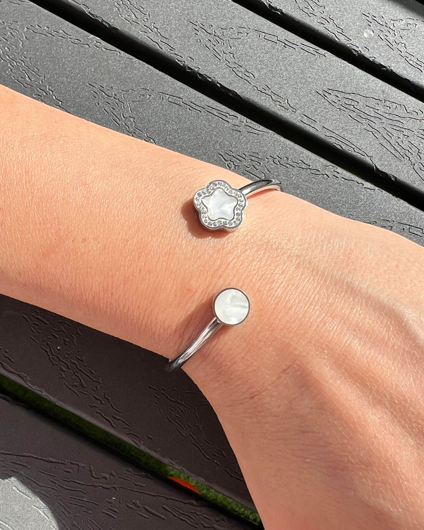 Handschellen Armband Silber