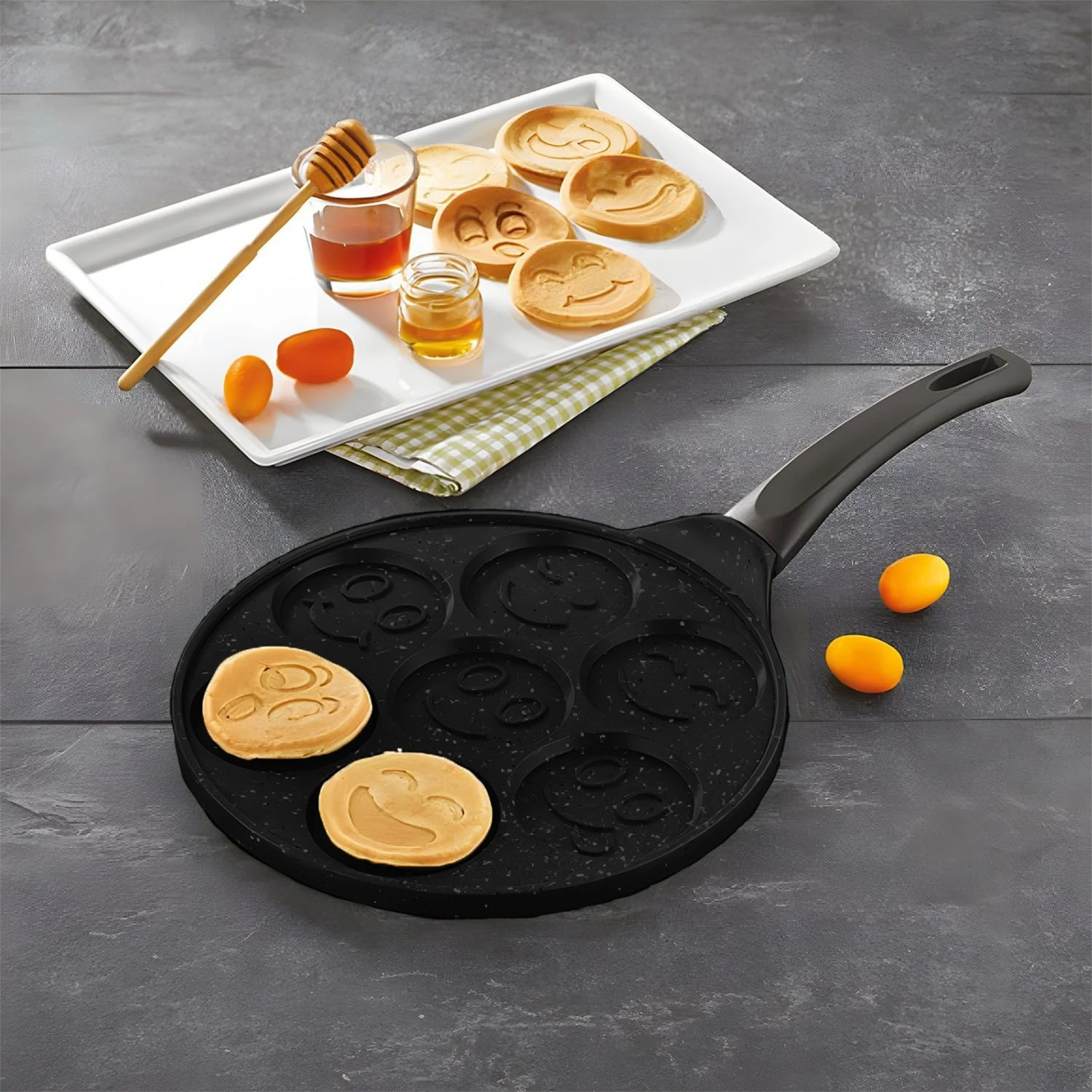 CAZORIA Pfannkuchenpfanne SMILE - Schwarz