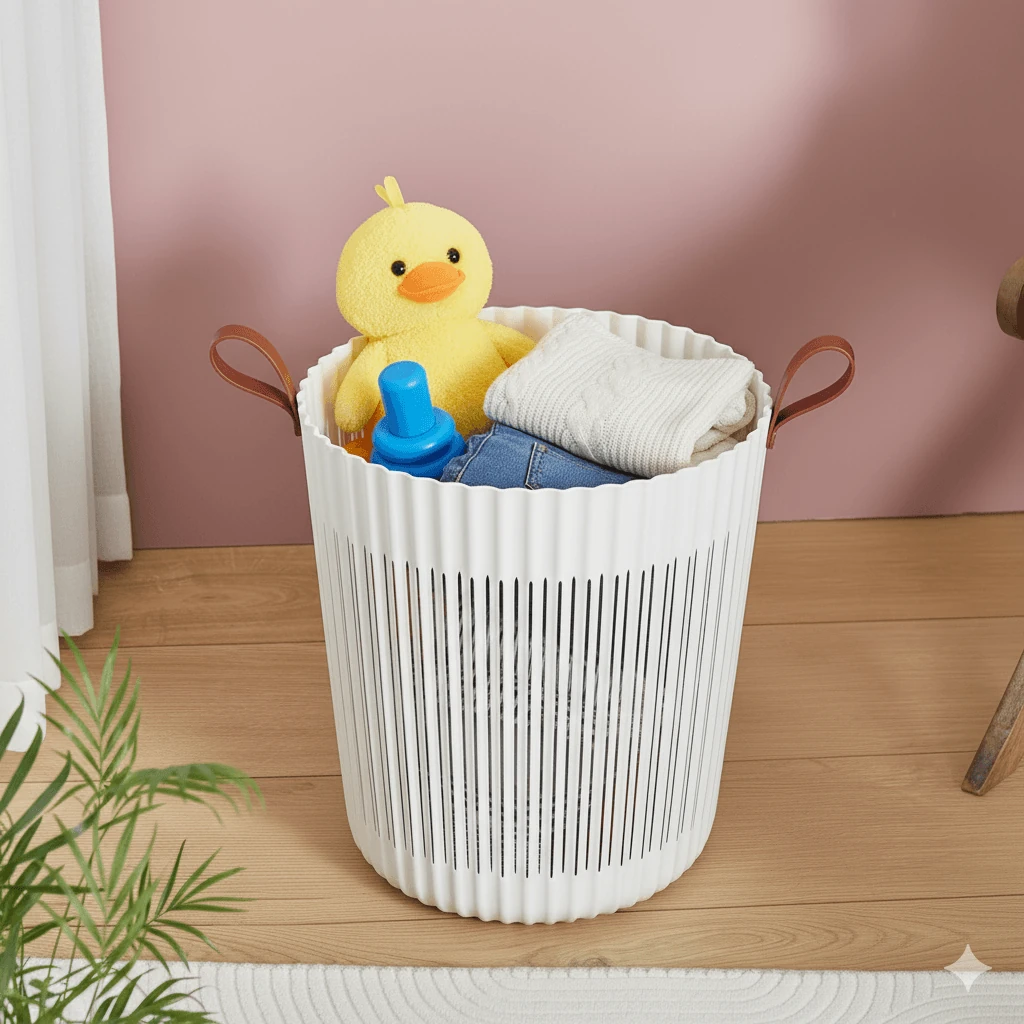 FLEXION Runder Korb, 33 L - Weiß