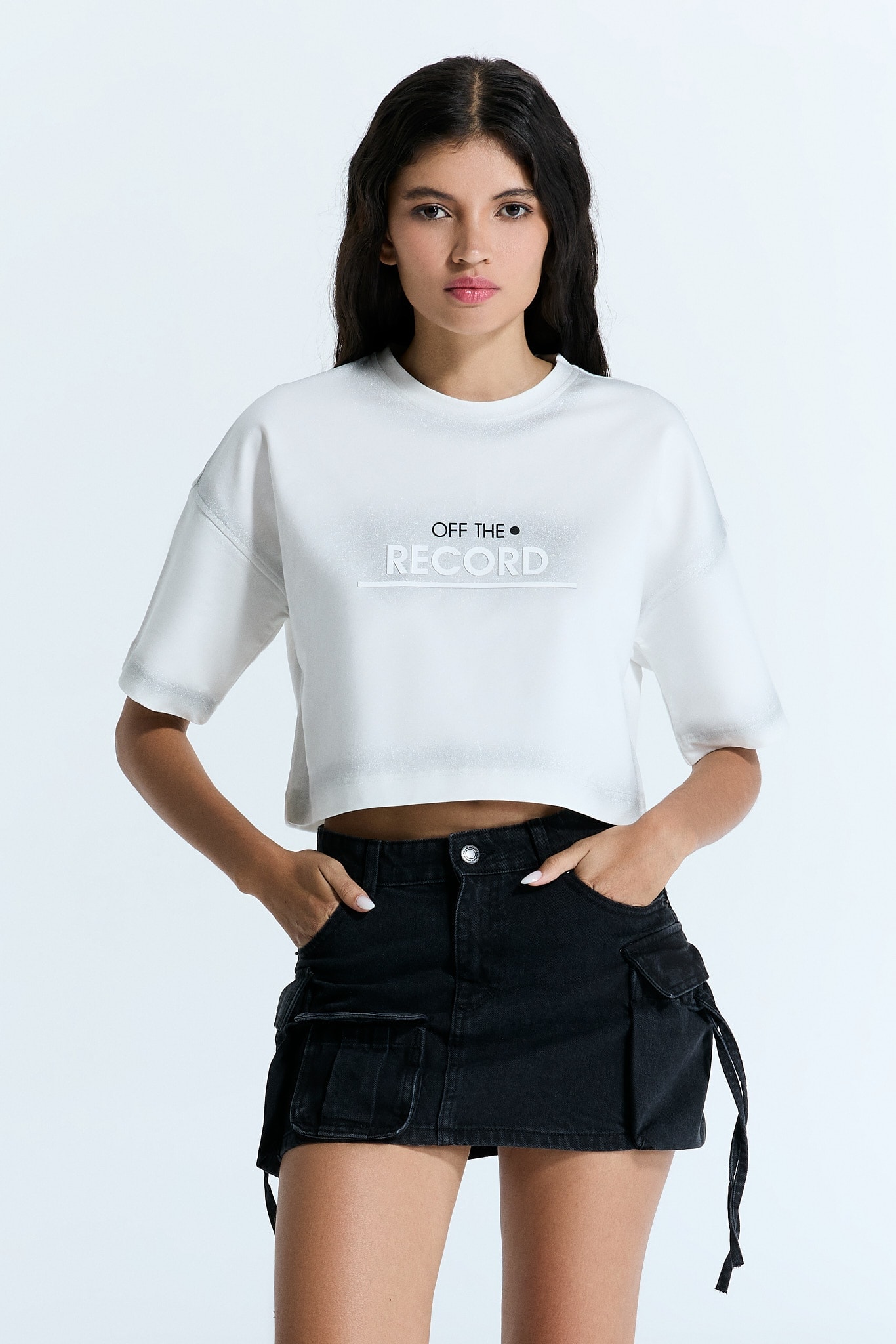 Trendy Touch Weiß Damen Crop