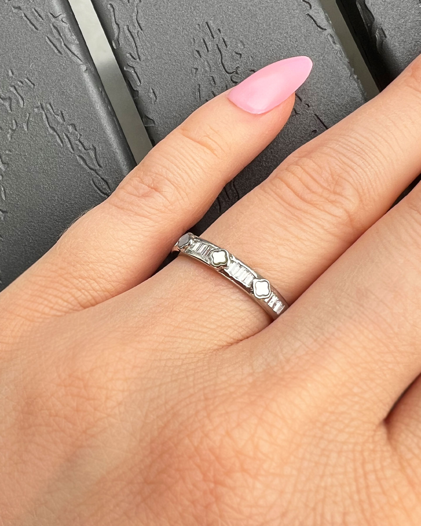 Perlmutt Ring mit Steinen