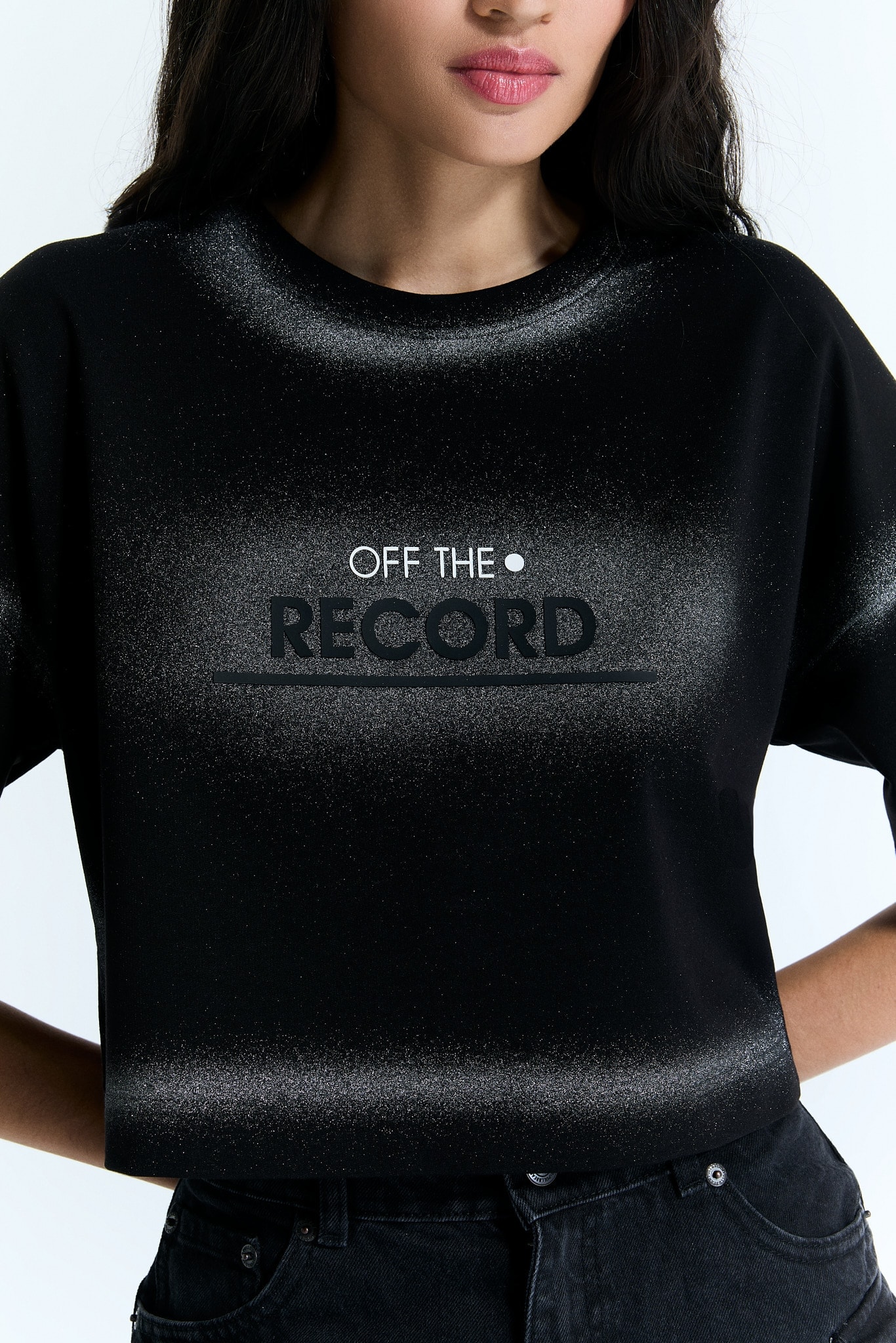 Trendy Touch Schwarz Damen Crop