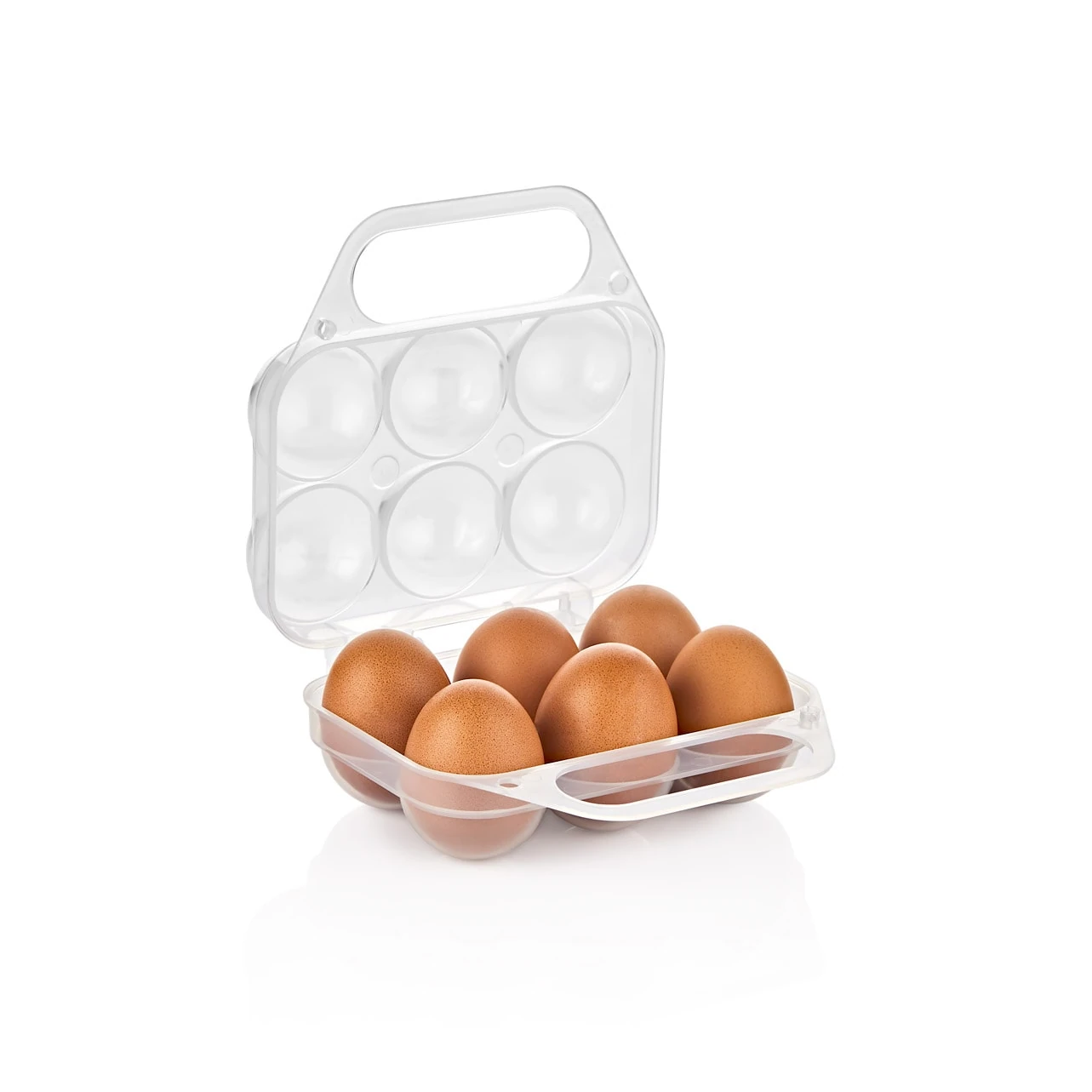 Eieraufbewahrungs- und Transportbox, 6 Fächer - transparent