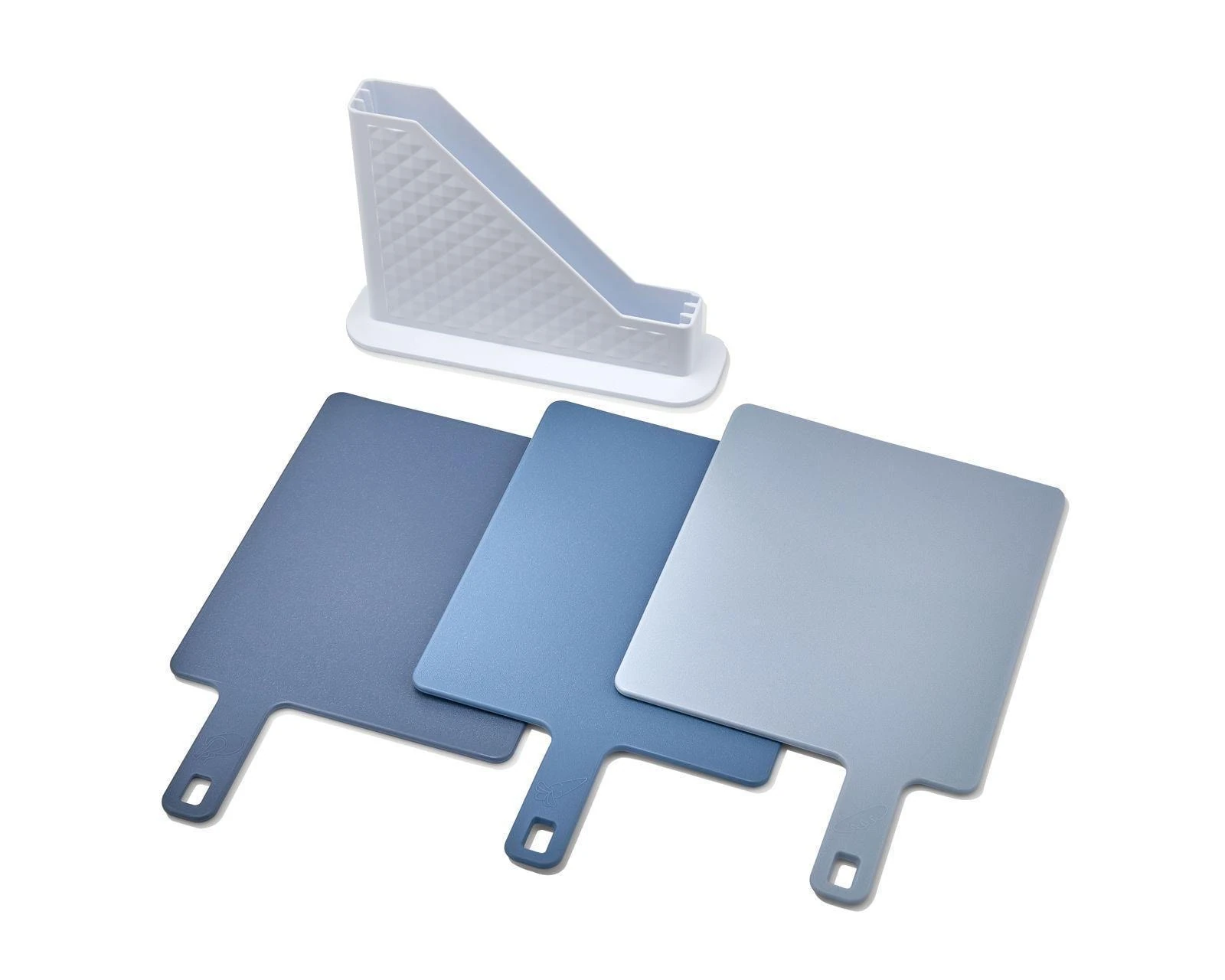 CAZORIA Set mit 3 Schneidebrettern mit Ständer (4 Stück) - Blau