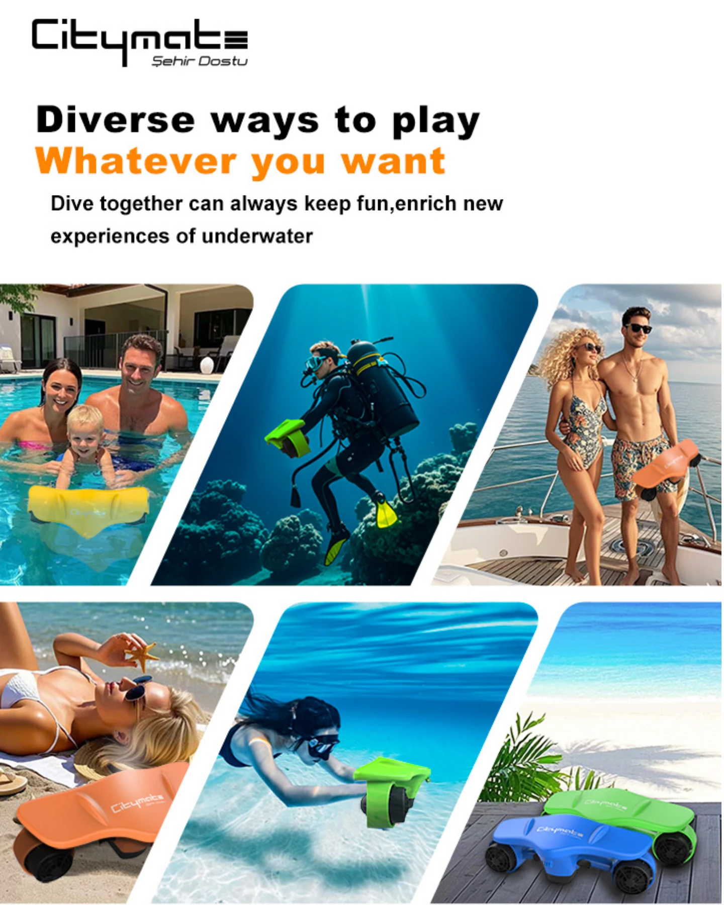 Unterwasserscooter Tauchscooter mit Action Kamera Halterung, mit Doppelmotor für Tauchen Schwimmen Schnorcheln Abenteuer