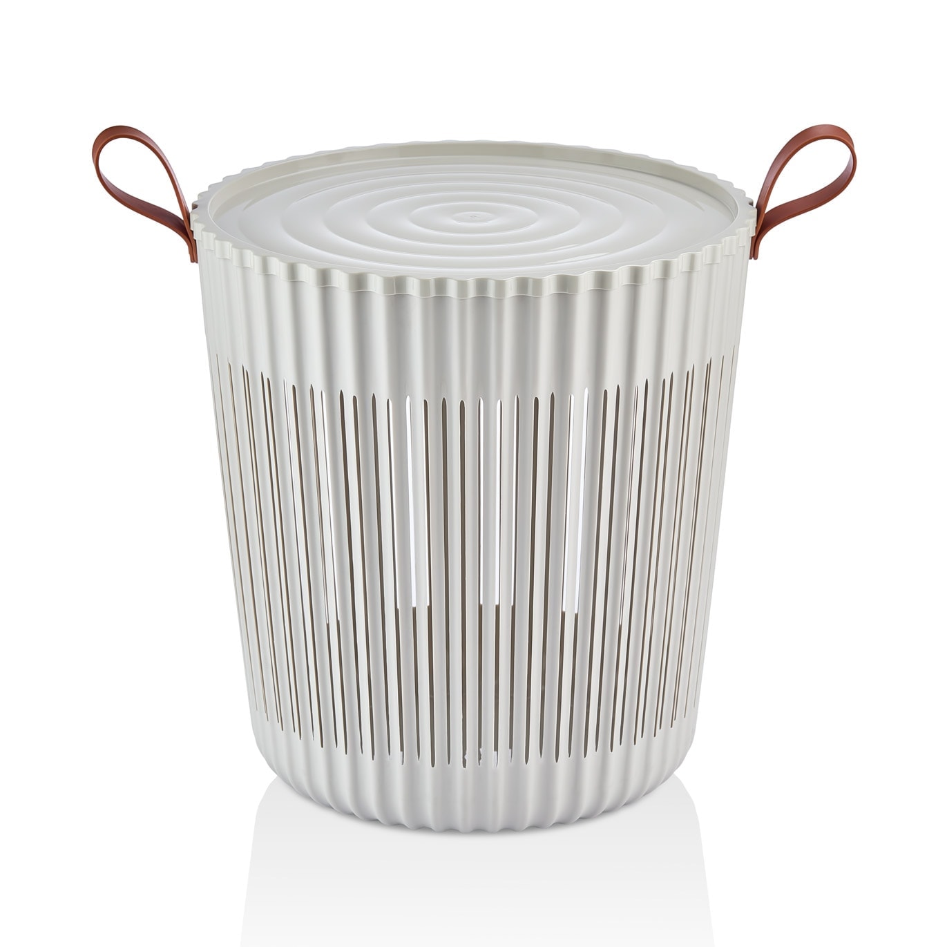 FLEXION Runder Korb mit Deckel - Beige