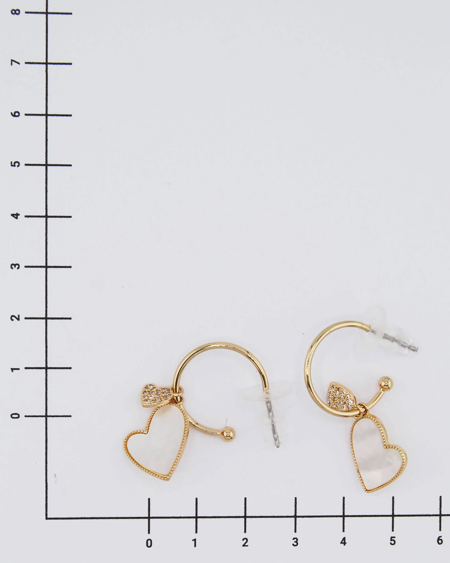 Perlmutt Herz Ohrringe Gold