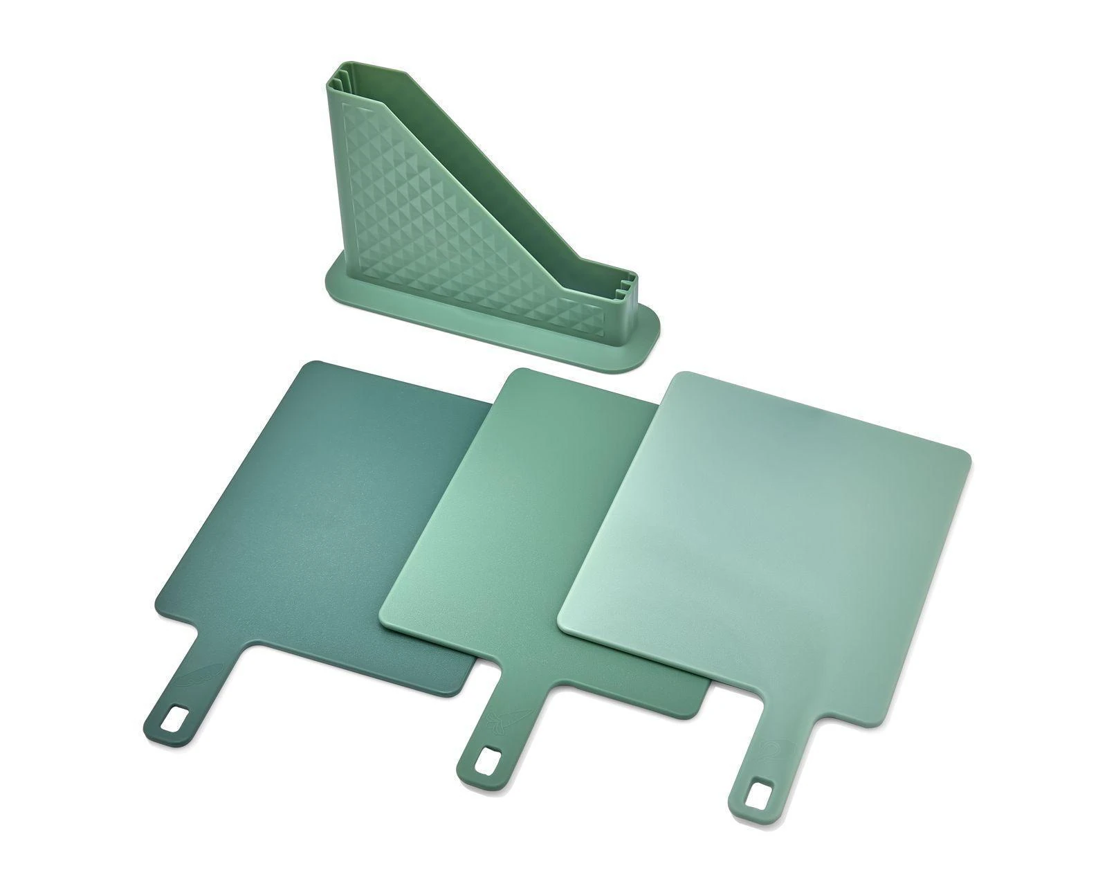 CAZORIA Set mit 3 Schneidebrettern mit Ständer (4 Stück) - Grün