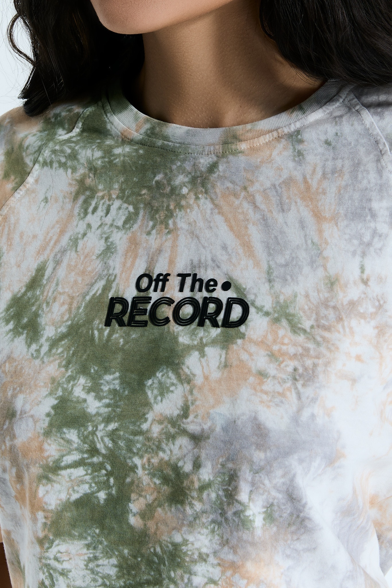 Floral gemustertes Grün Damen-Crop