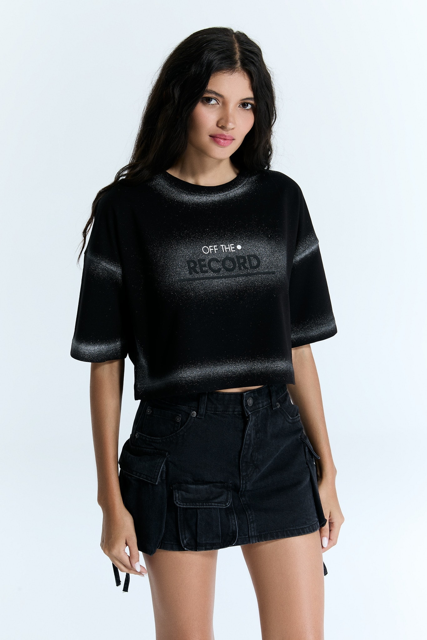 Trendy Touch Schwarz Damen Crop