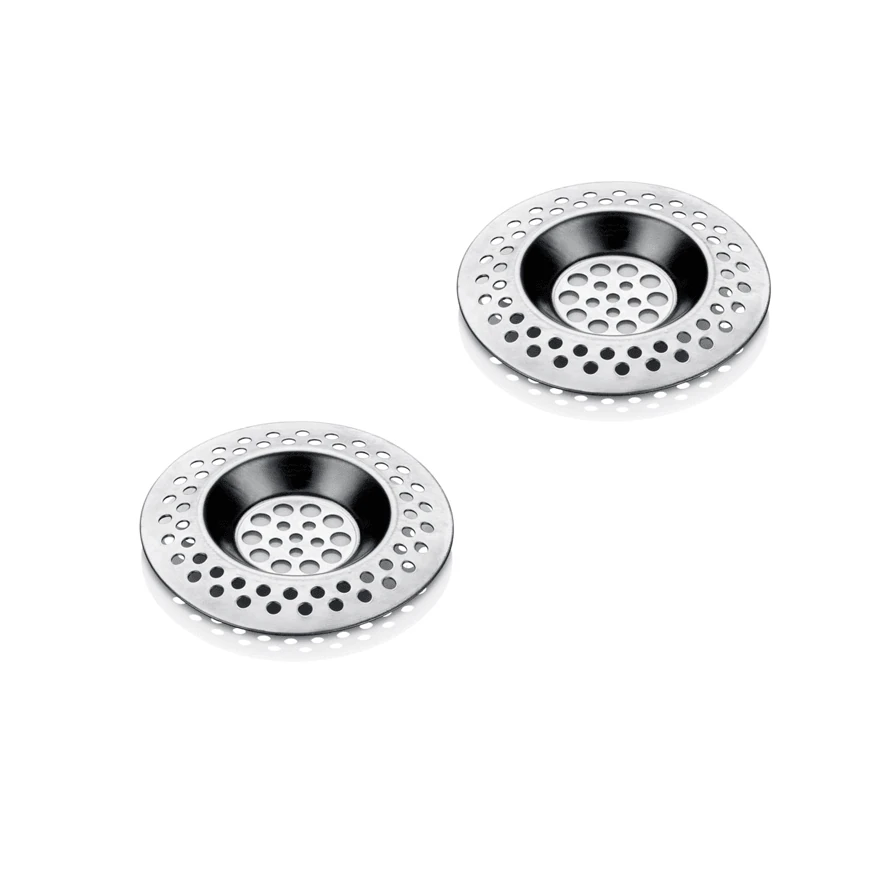 Waschbeckensieb aus Metall (2 Stück) - Silber