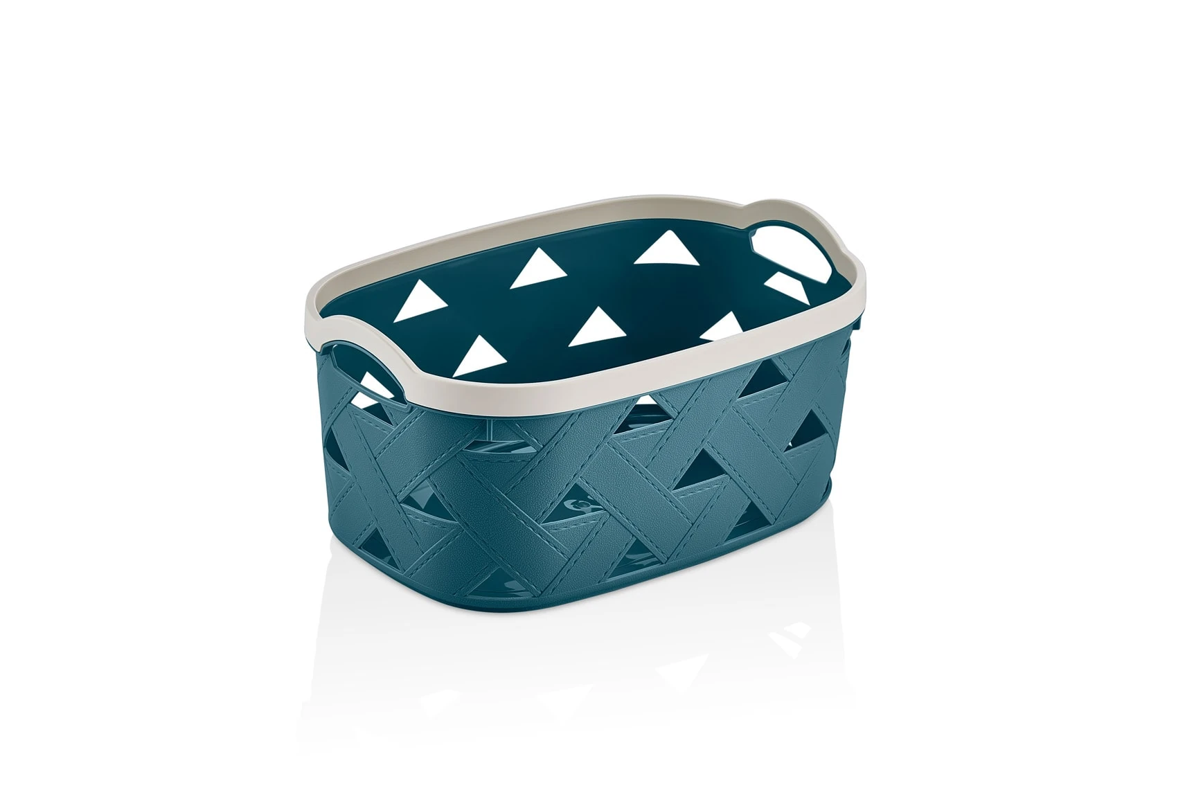 Korb mit Ledermuster LEDER, 5,8 L - Blau