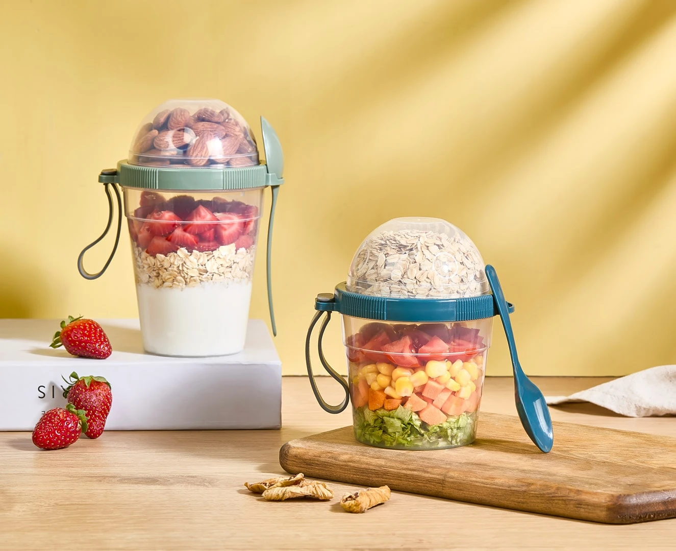 Müsli Granola Behälter, 600 ml - Beige