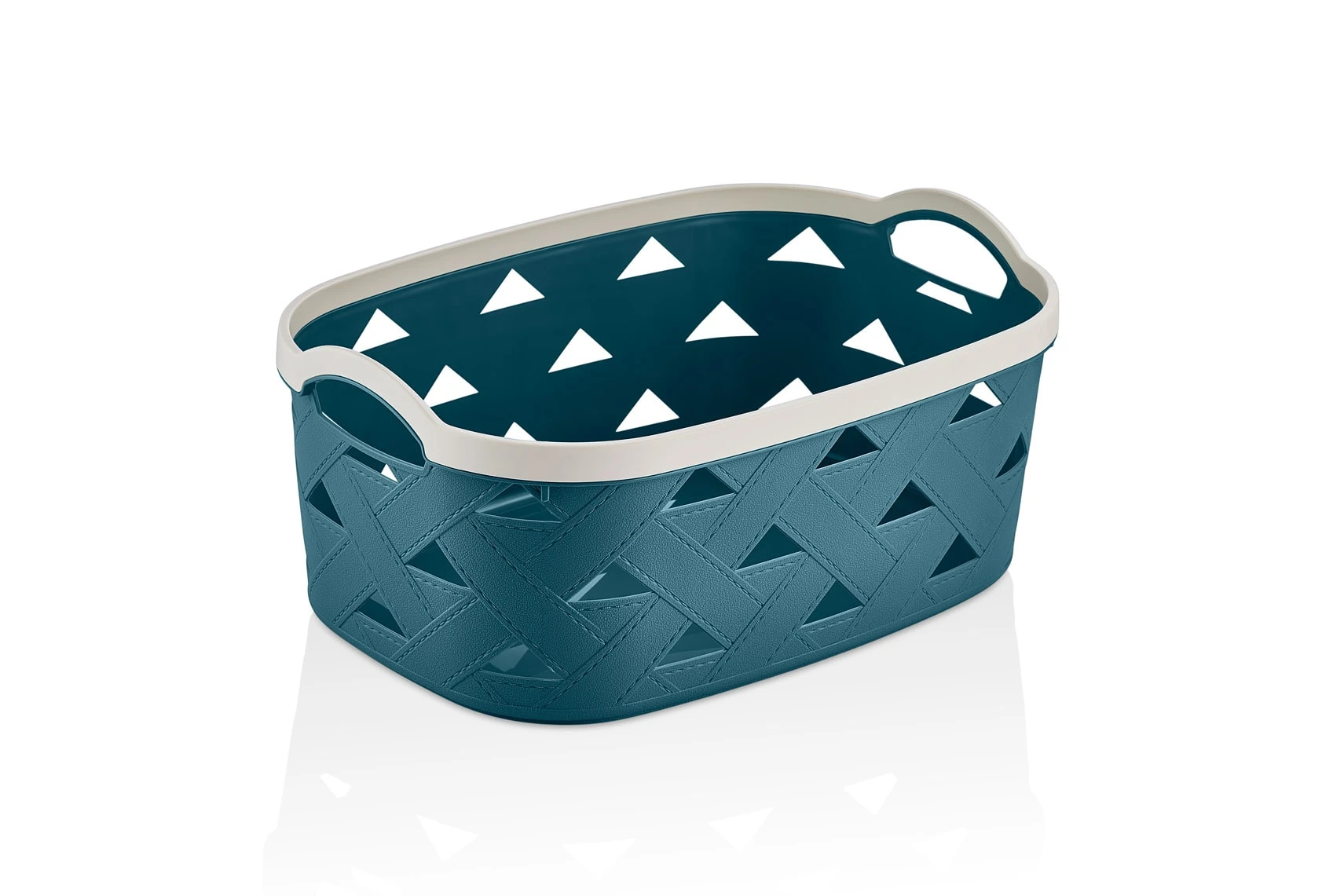 Korb mit Ledermuster LEDER, 10,6 L - Blau