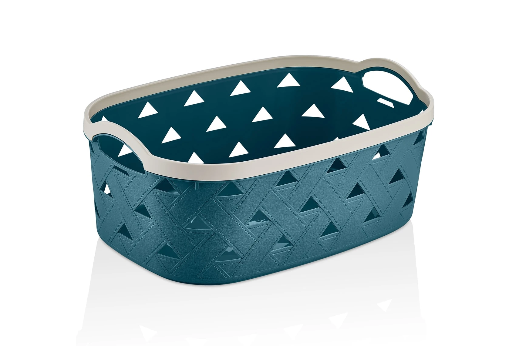 Korb mit Ledermuster LEDER, 16,7 L - Blau