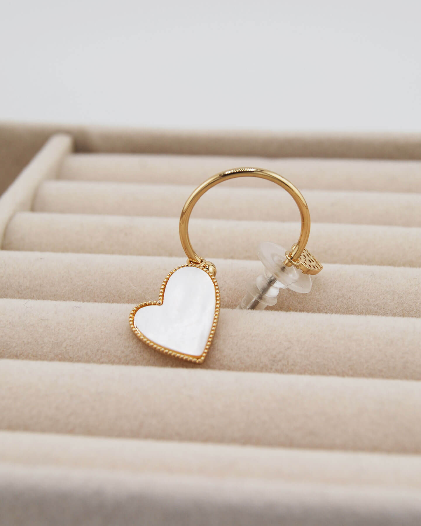 Perlmutt Herz Ohrringe Gold