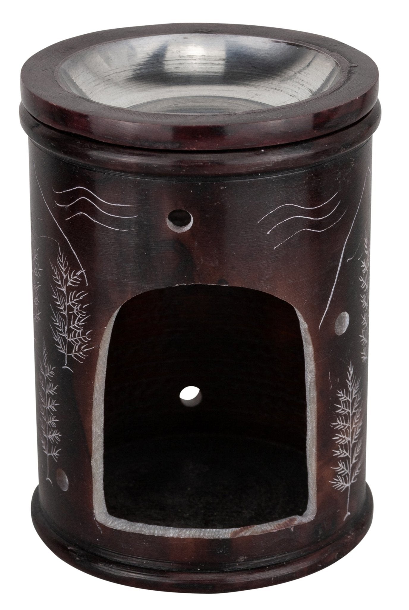 Speckstein Rauchgefäß mit Sieb & Schale, braun, Almhütte