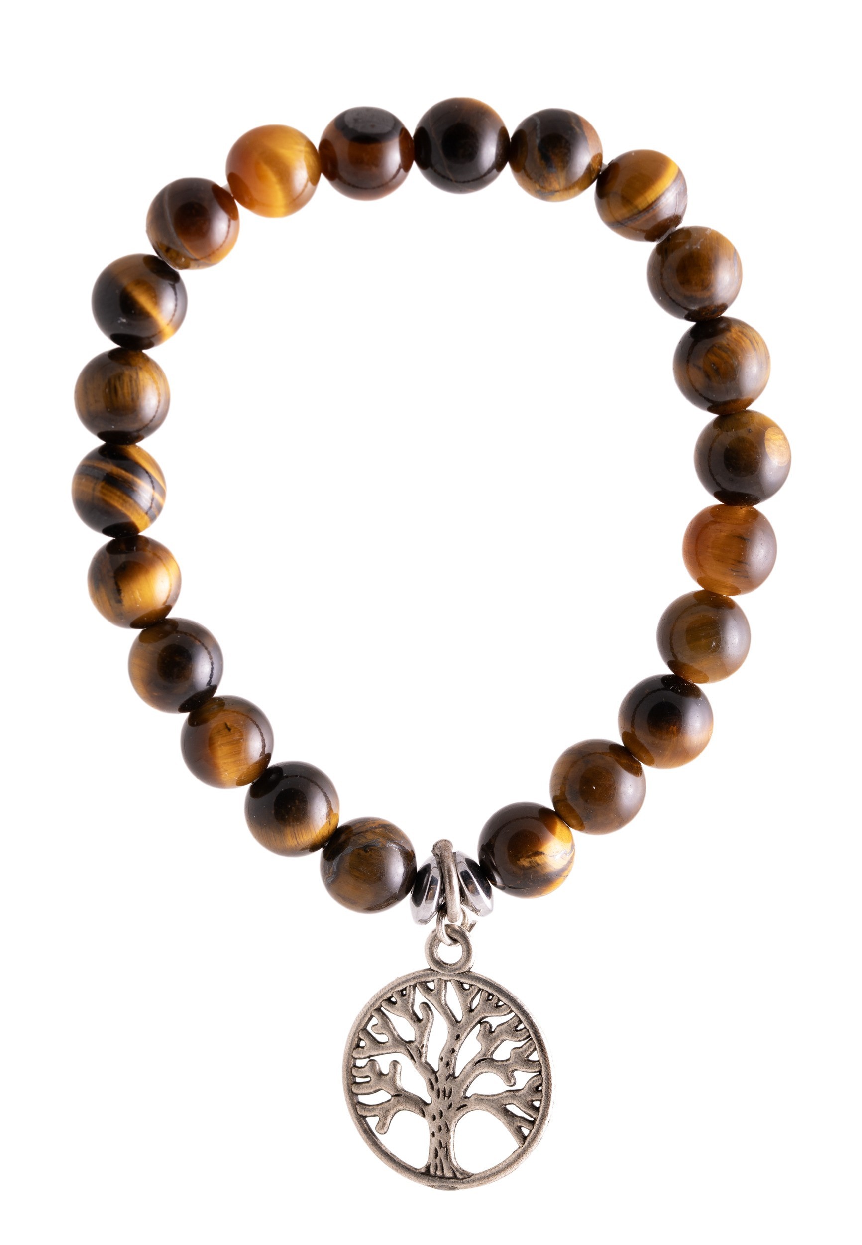 Tigerauge Armband mit Yggdrasil Charm