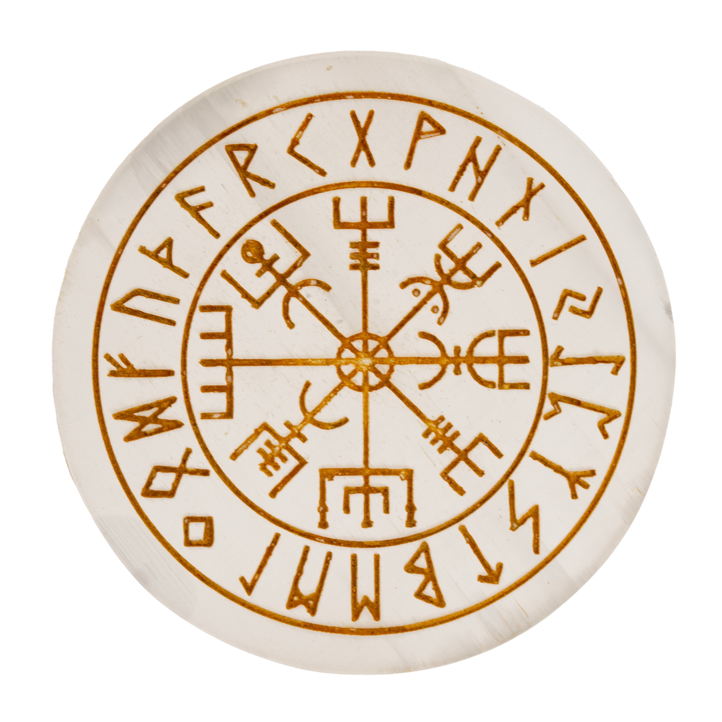 Vegvisir Platte aus Selenit