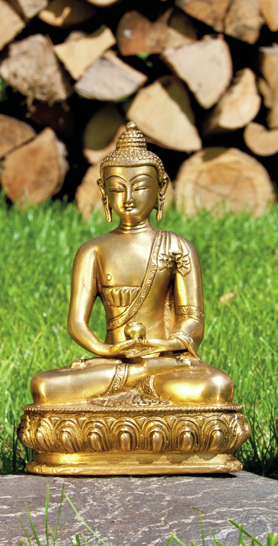 Buddha Amithaba, Messing, ca. 20 cm