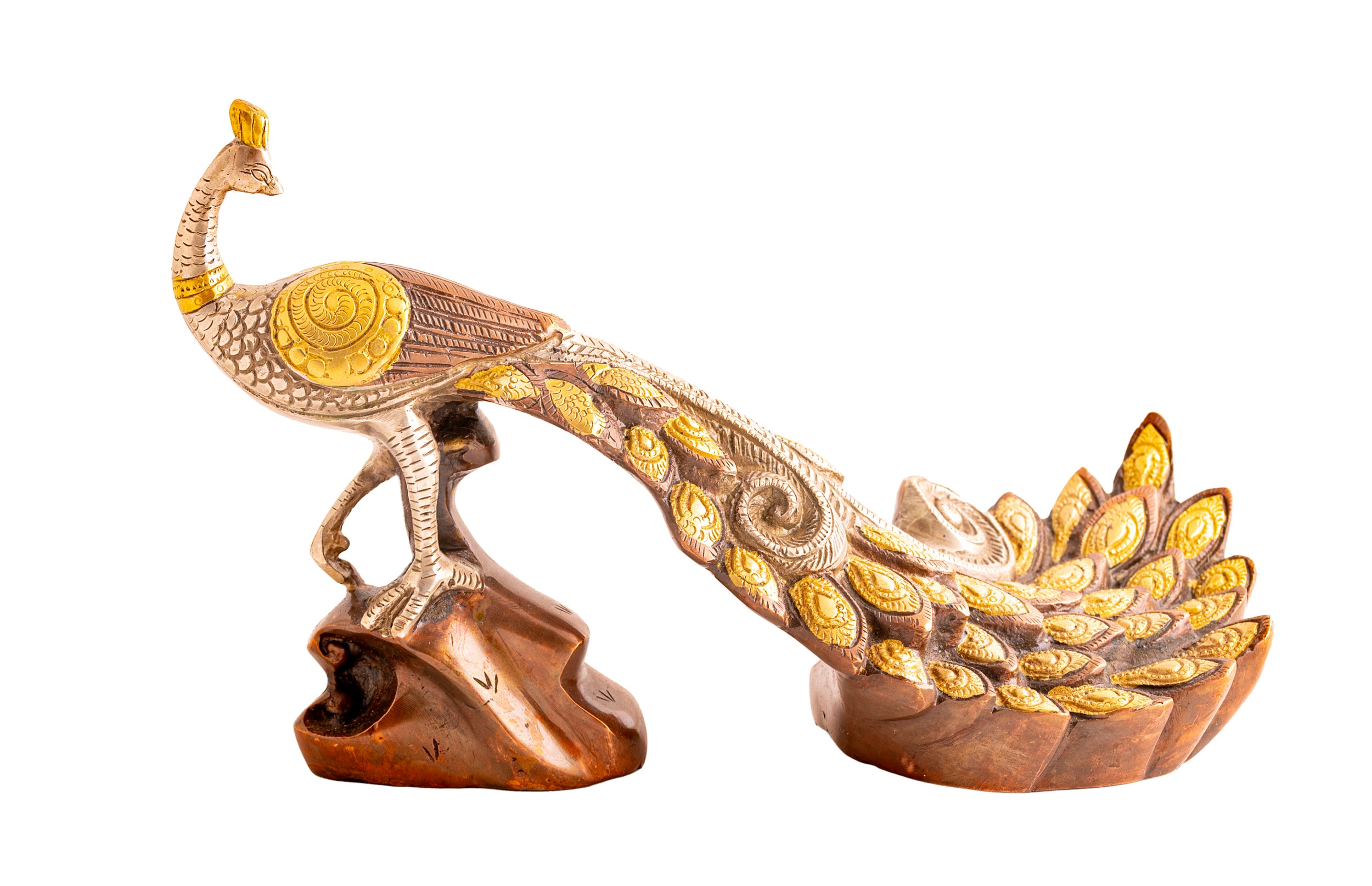 Mayura Pfau Messing, kunstvoll Nepali Orange, Gold