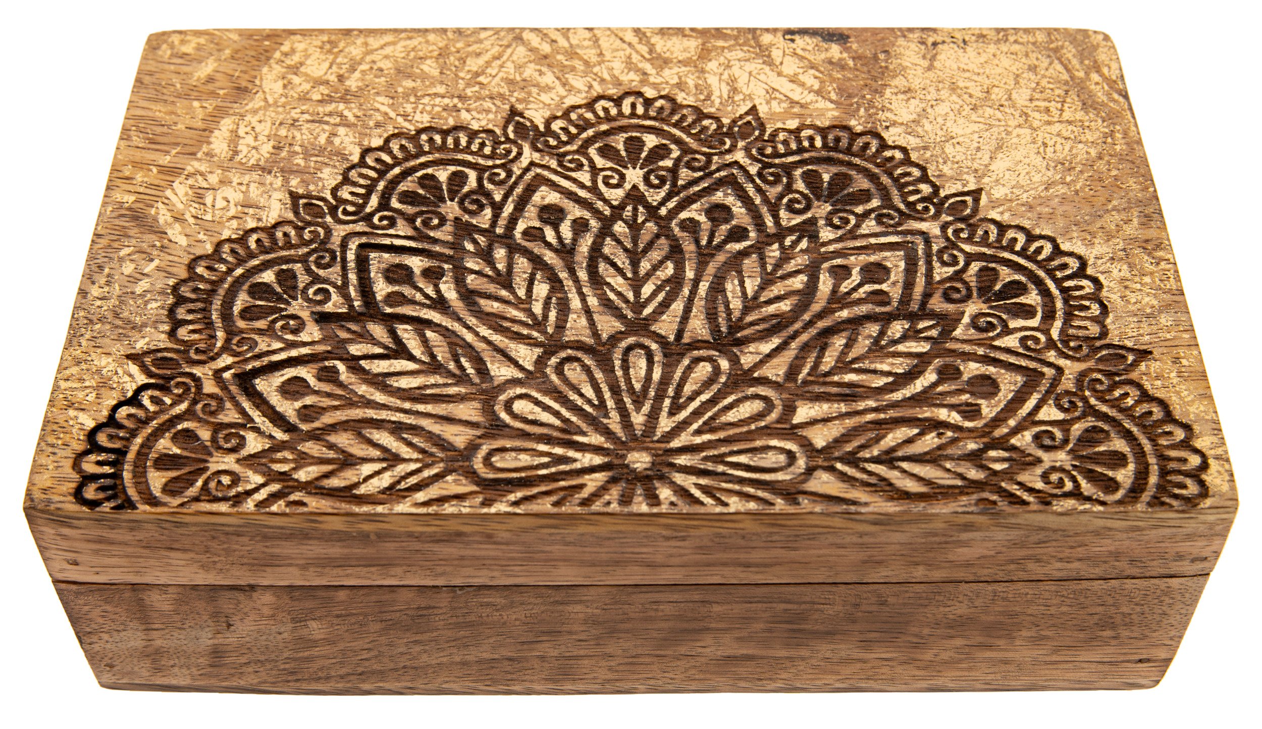 Mandala Holzbox Goldverzierung