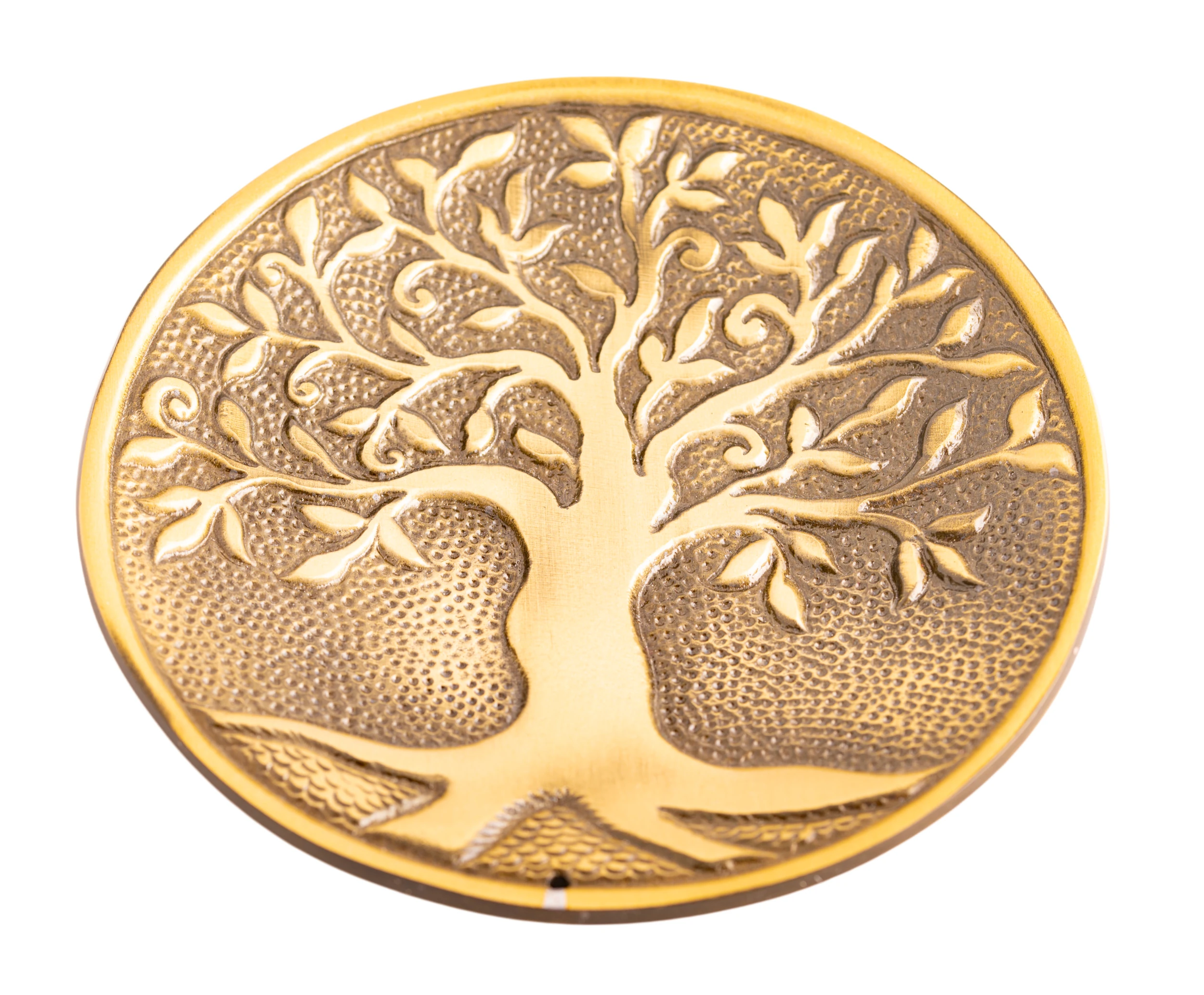 Baum des Lebens Halter BronzeWeiß metall, bronze platiniert, rund