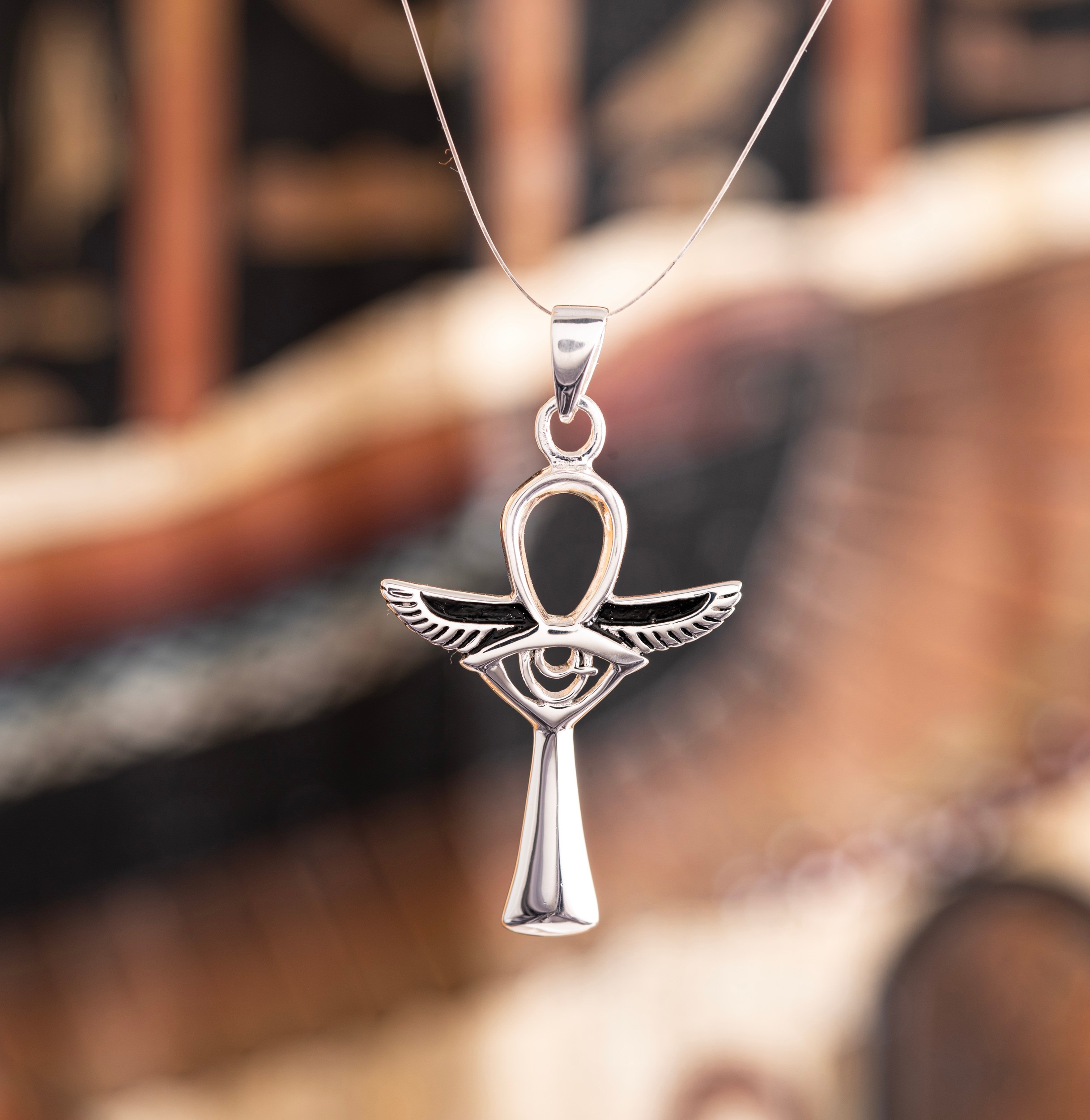 Ankh Anhänger 925 Silber mit Auge des Horus