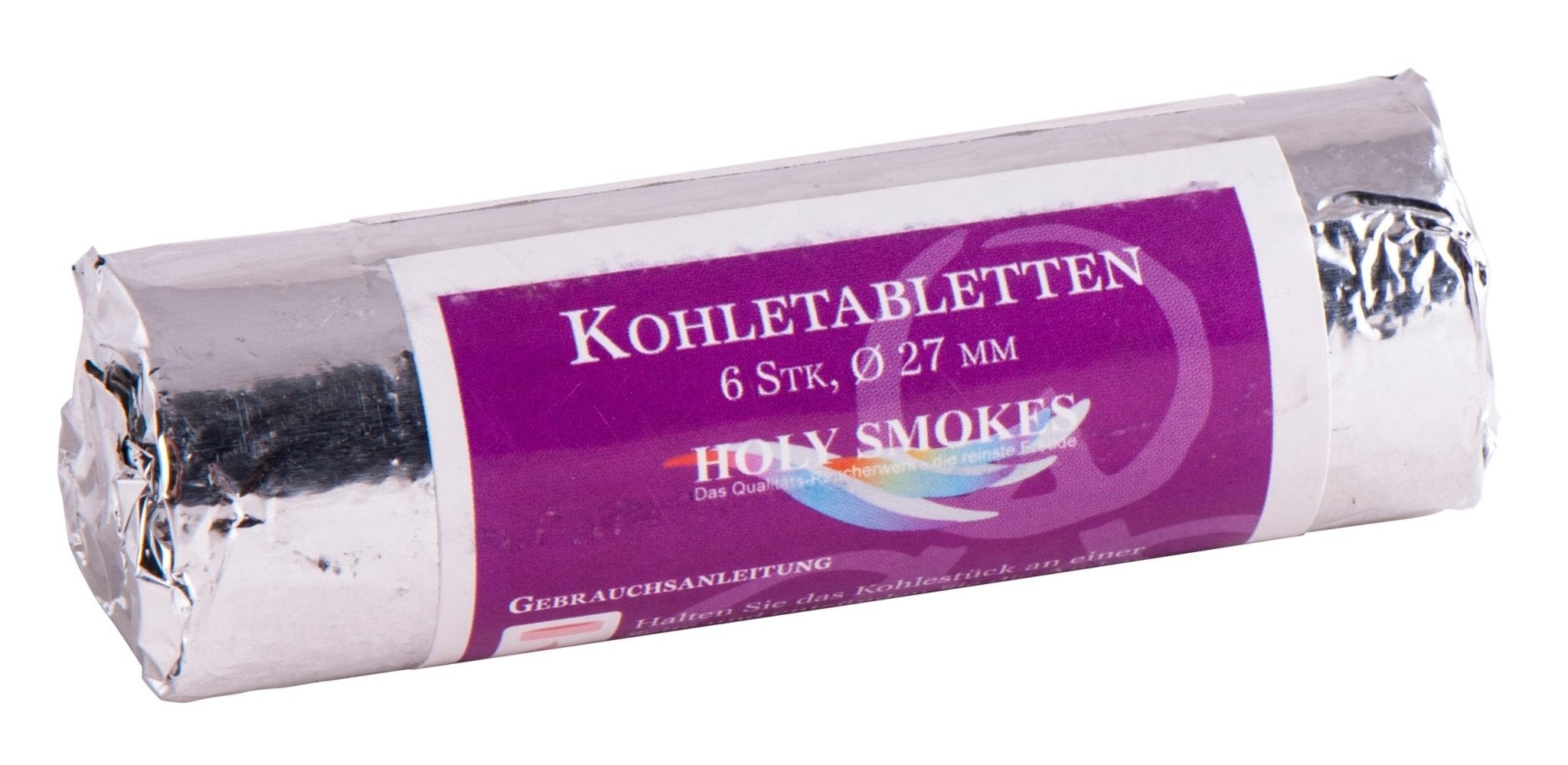 6 Kohletabletten á 2,7 cm - Räucherkohle in Rolle