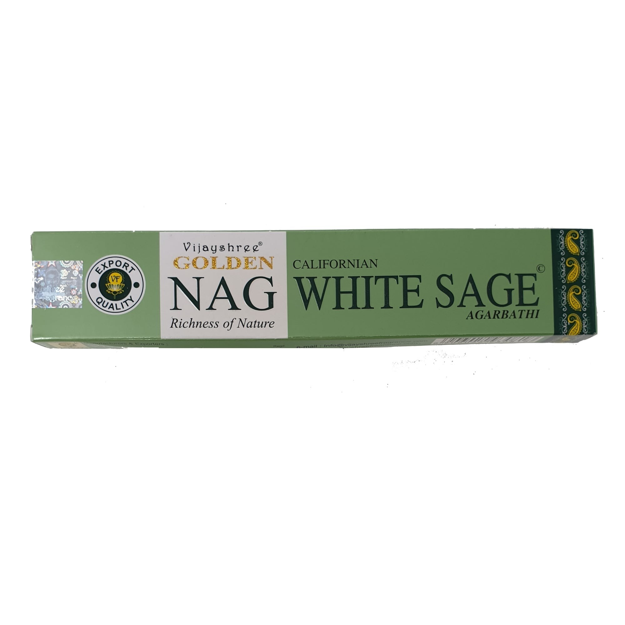 Vijayshree Incense "Golden Nag Californian White Sage" 15gr