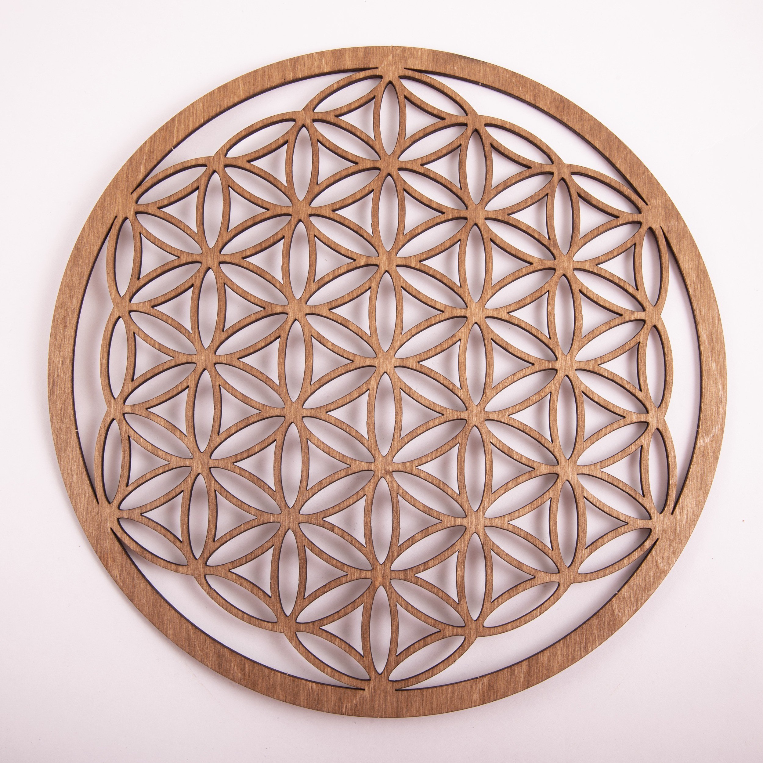 Blume des Lebens 28 cm, dunkelbraun aus Holz