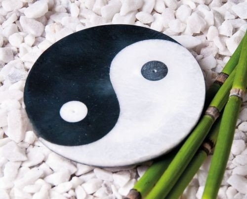 Ying-Yang - Räucherstäbchenhalter aus Marmor 10 cm