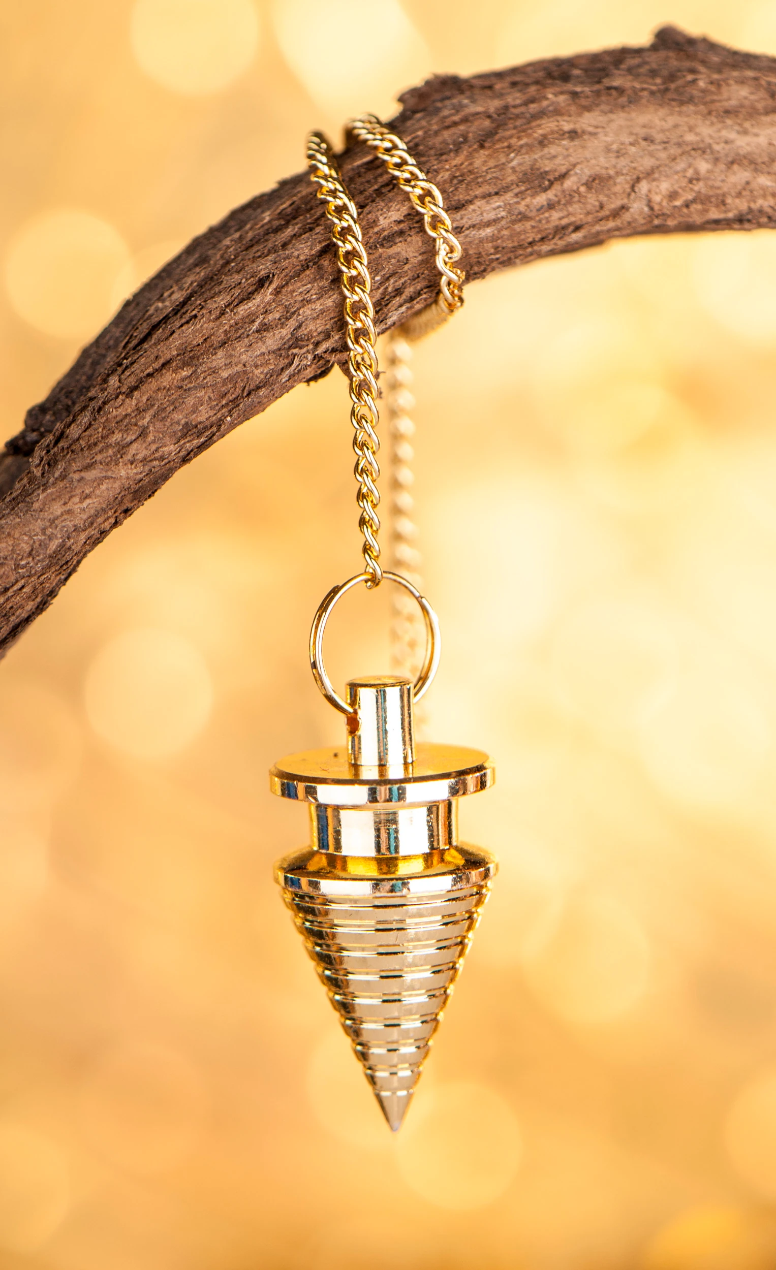 Rillenpendel, Messing vergoldet, H: 33 mm, 23 g