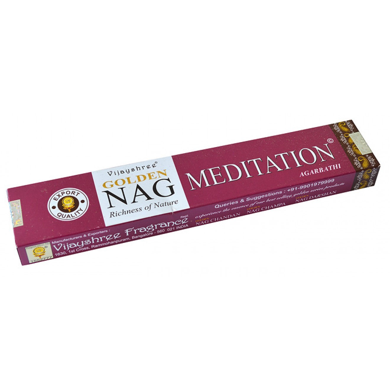 Vijayshree Incense "Golden Nag Meditation" 15gr.