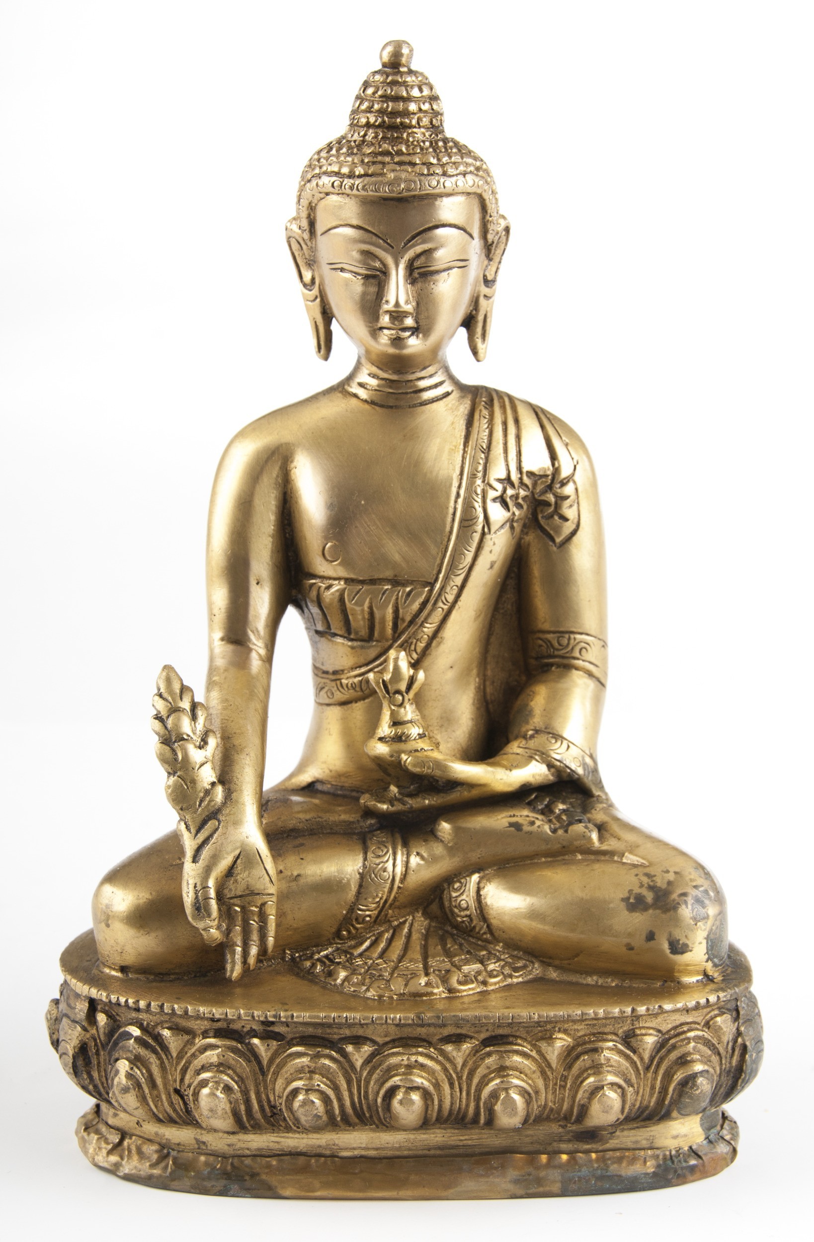 Medizin-Buddha, Messing, ca. 20 cm