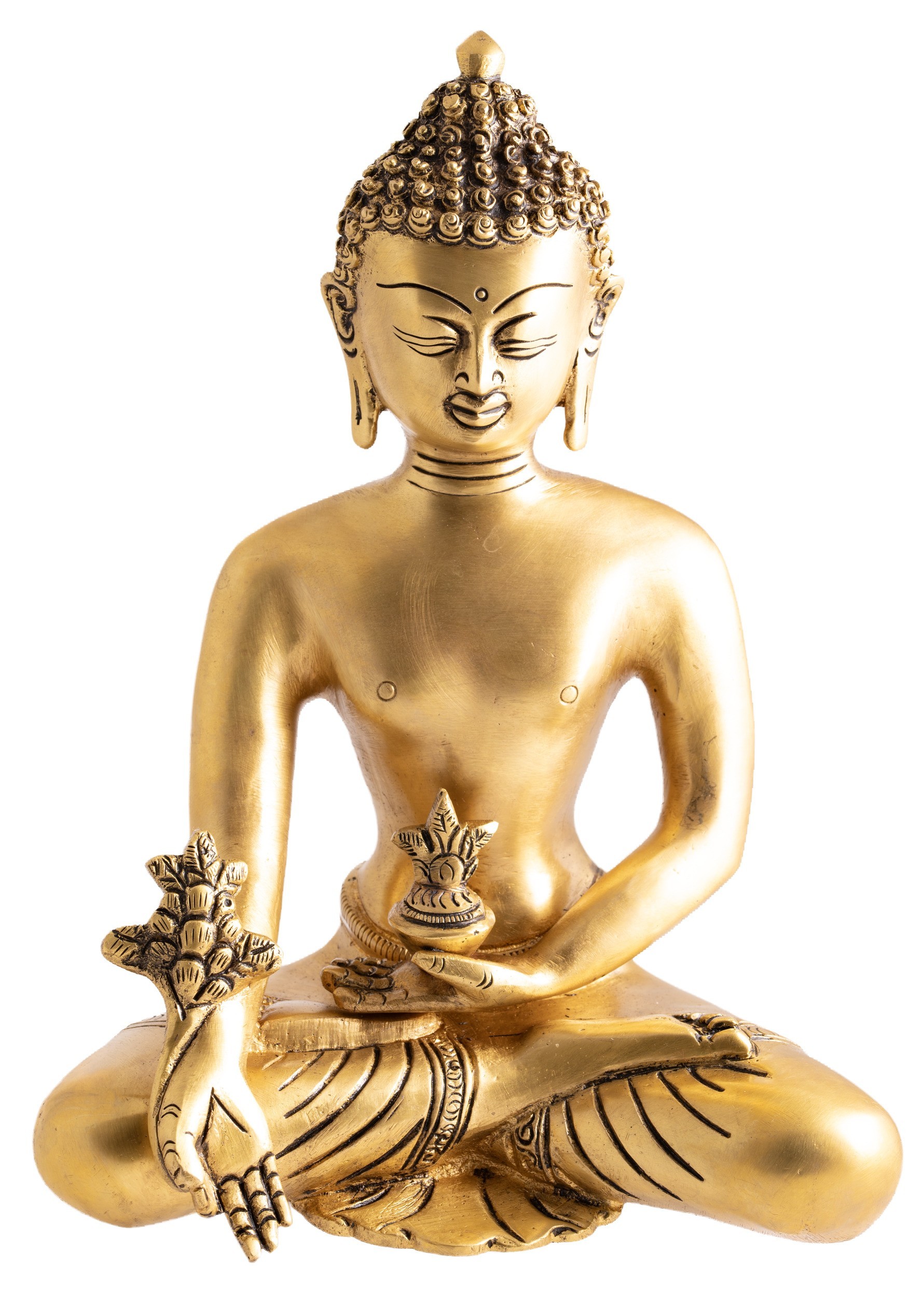 Medizin Buddha Messing, Gold matt Finish