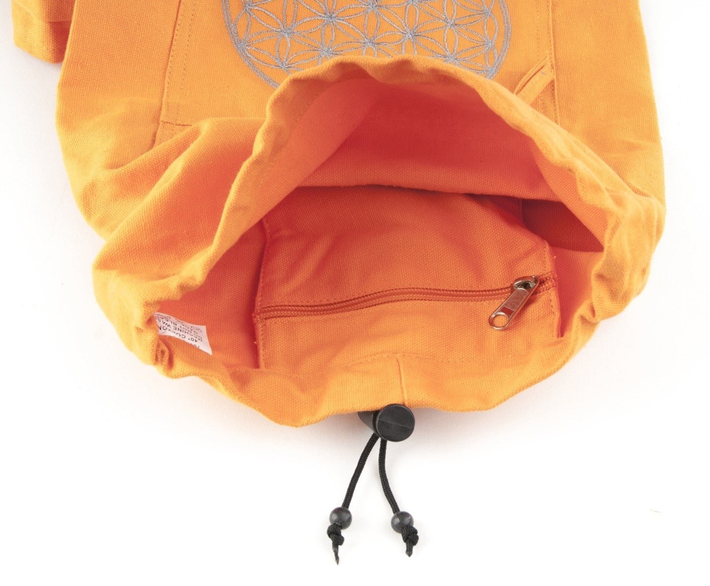 Yoga Tasche mit Blume des Lebens orange Länge 75 cm