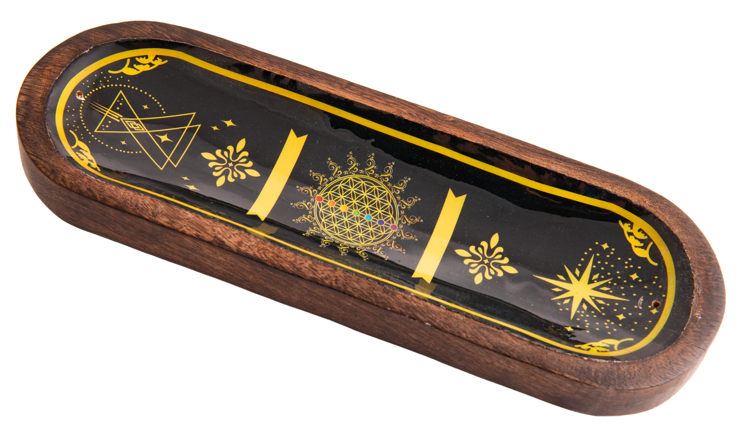 Räucherstäbchenhalter Fantasy Blume des Lebens lila schwarz 