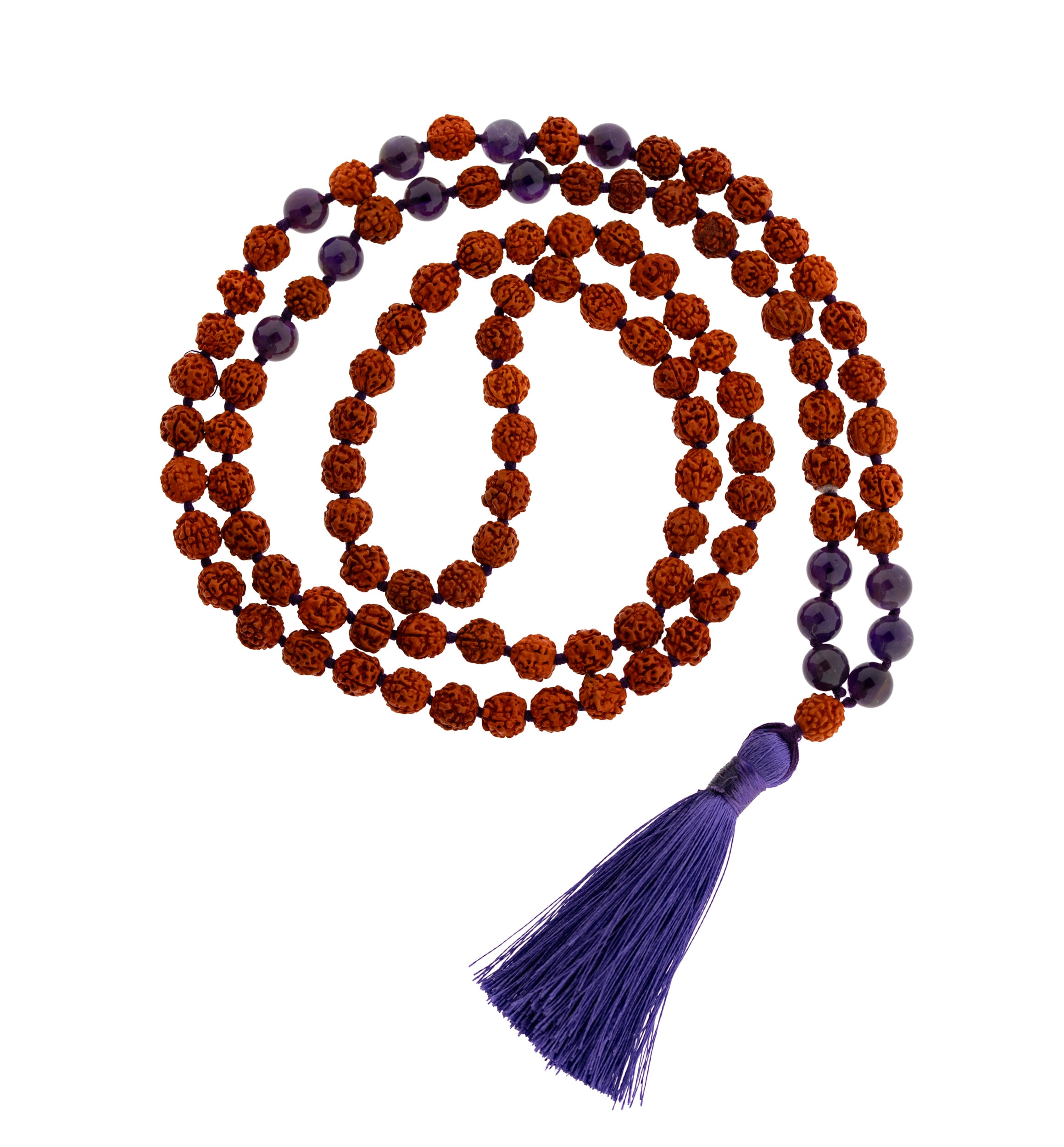 Rudraksha-Malamit Amethyst