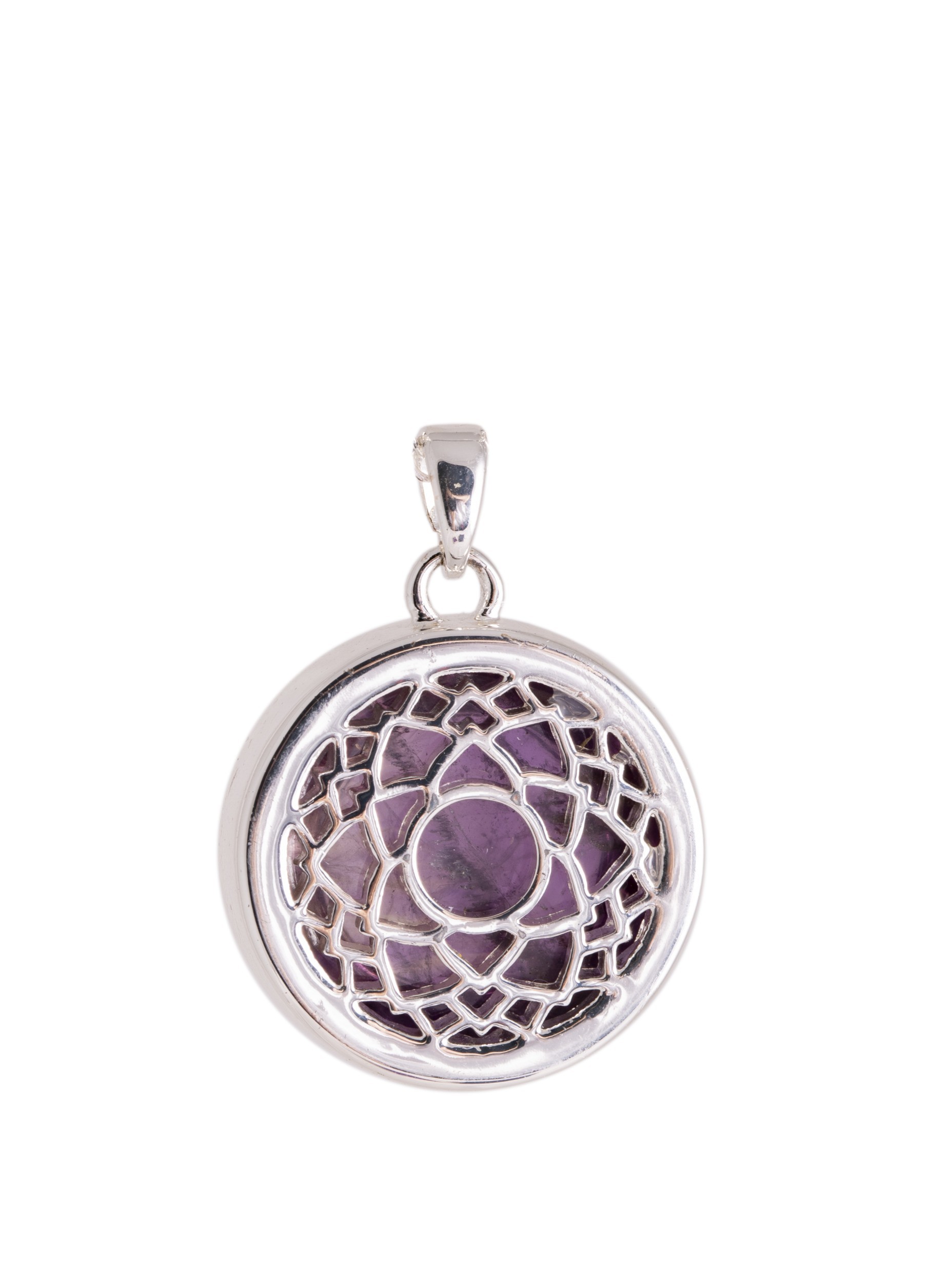 Kronen-Chakra Anhänger mit Amethyst und Kette