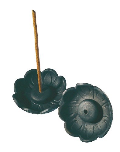 Lotushalter aus Ton, schwarz Ø ca. 7,5 cm