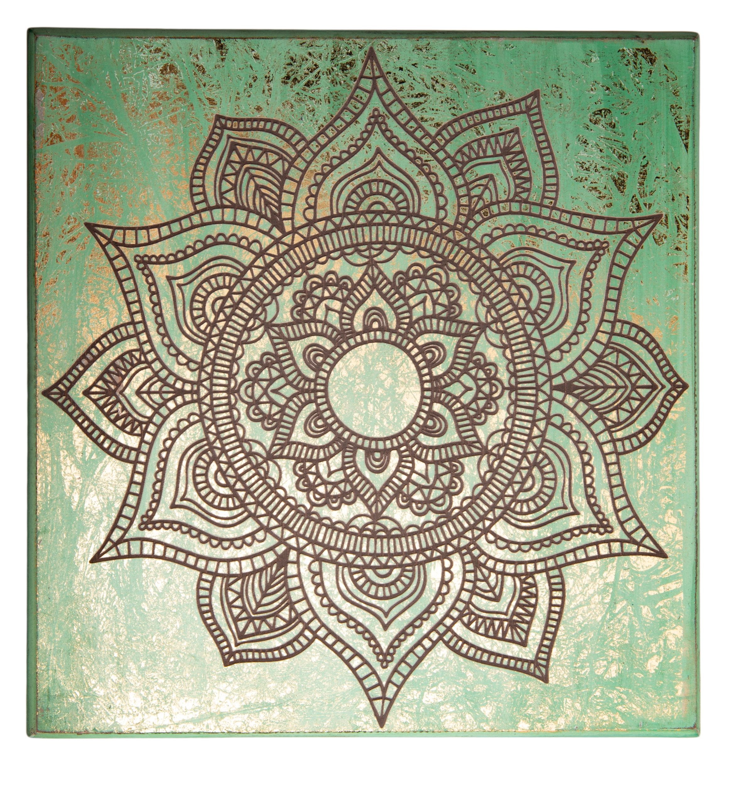 Energieplatte Mandala Türkis/Gold