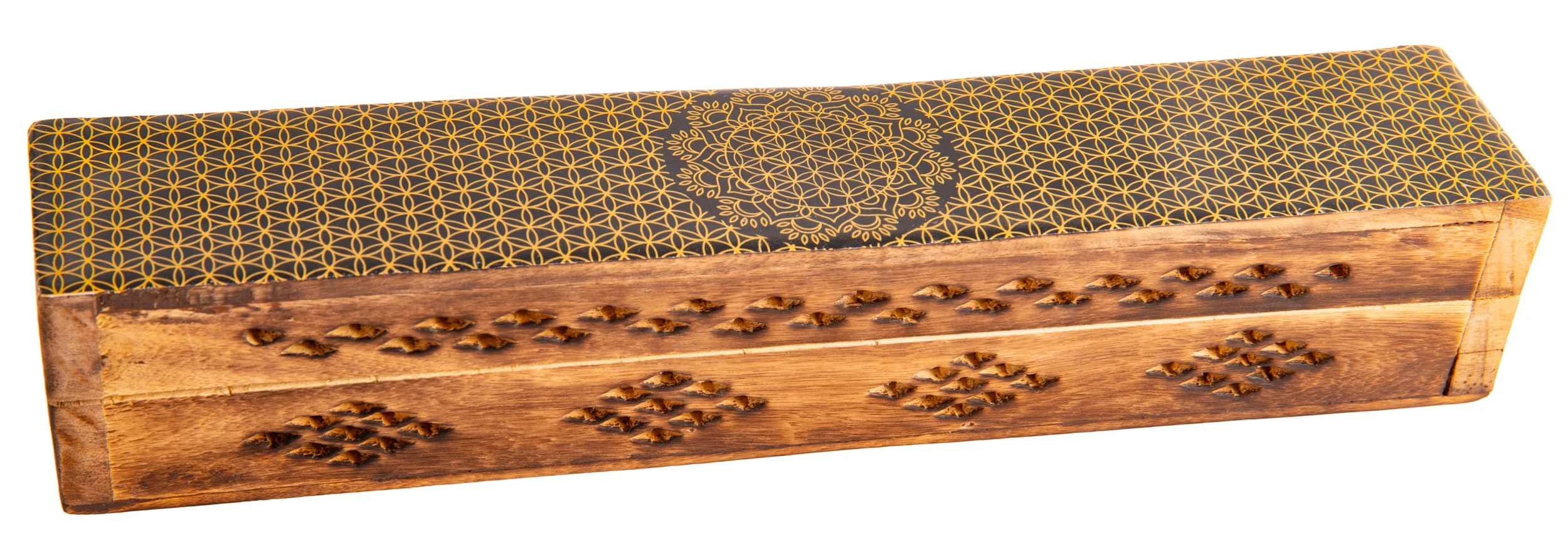 Fantasy Räucherbox Blume des Lebens gold Hintergrund