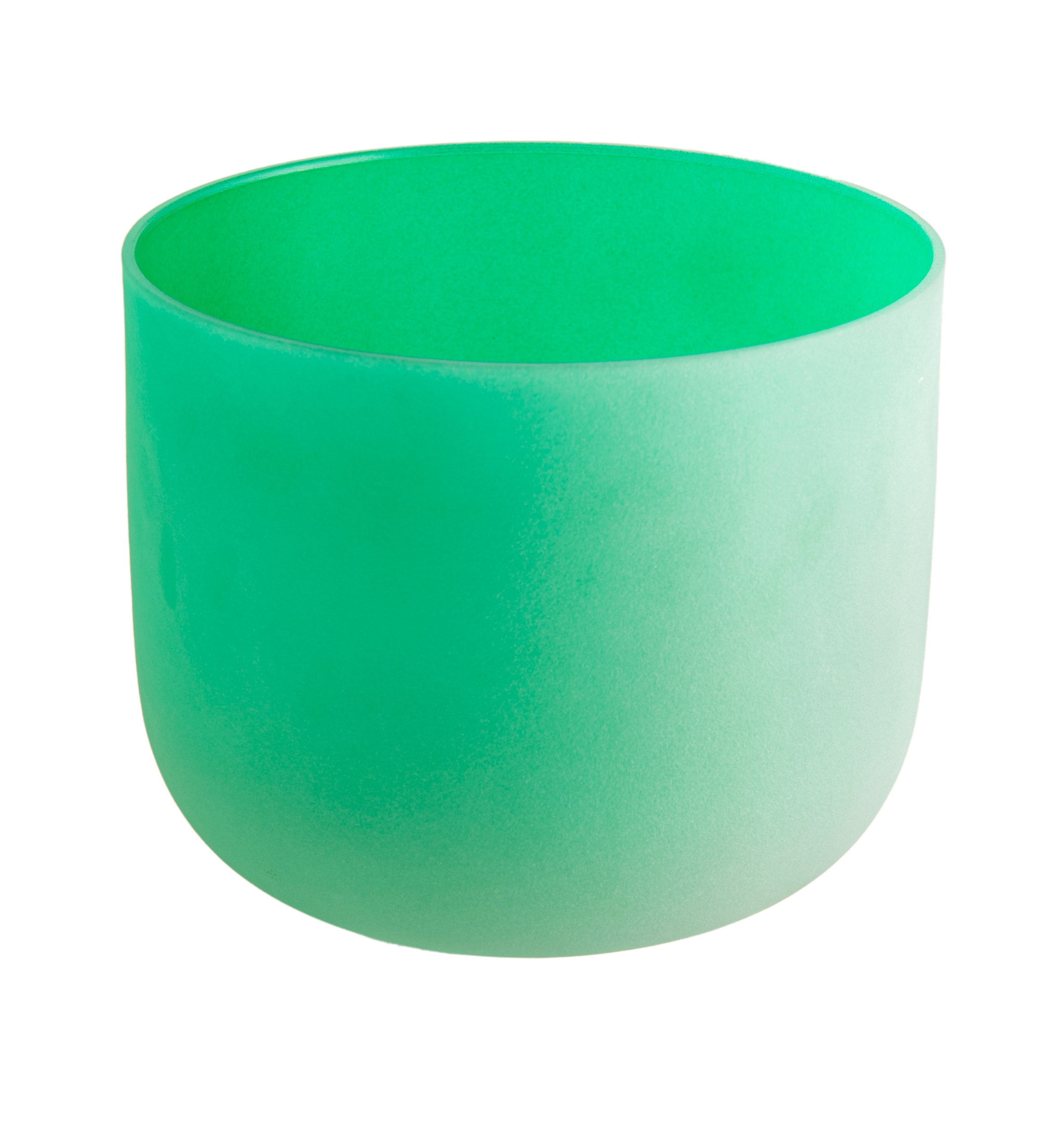 Kristallklangschale Herz Chakra 9" Ø ca. 23 cm, Ton F, Farbe Grün