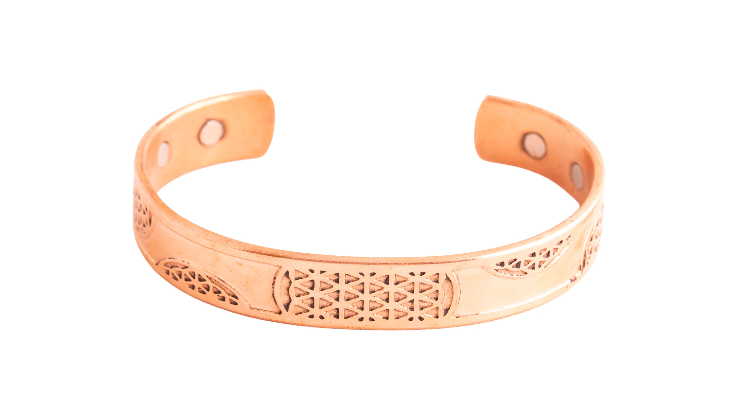 Blume des Lebens, klein Magnet-Kupferarmreif